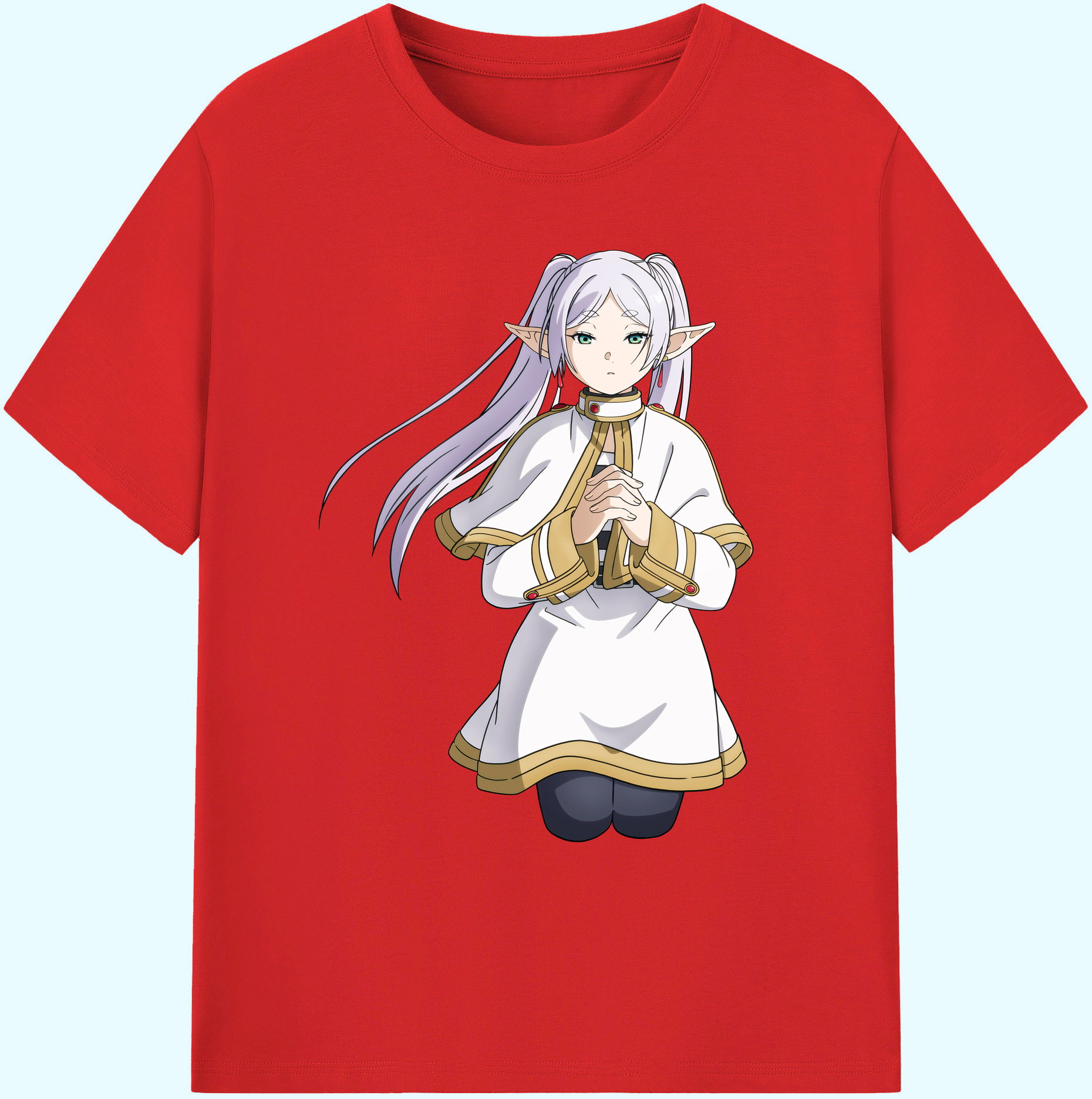 （画像用） 葬送のフリーレン Frieren 綿100％ メンズ半袖Tシャツ｜肌触りやわらか＆通気性