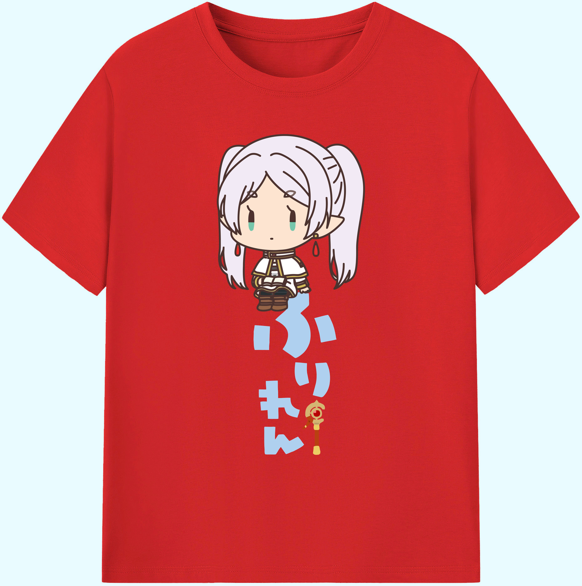 （画像用） 葬送のフリーレン Frieren 綿100％ メンズ半袖Tシャツ｜肌触りやわらか＆通気性