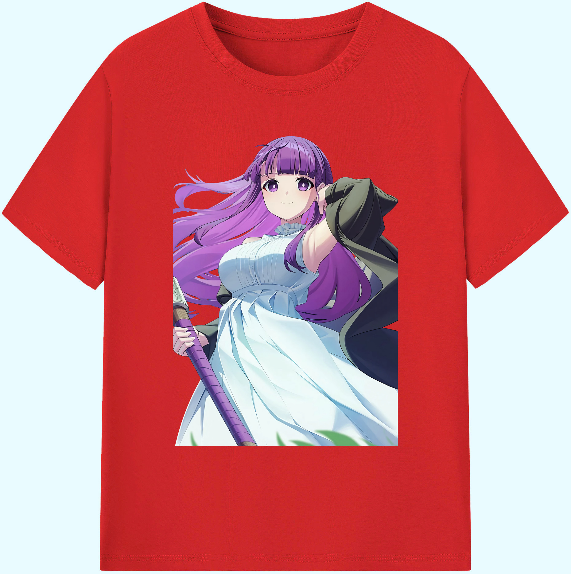 （画像用） 葬送のフリーレン Frieren 綿100％ メンズ半袖Tシャツ｜肌触りやわらか＆通気性