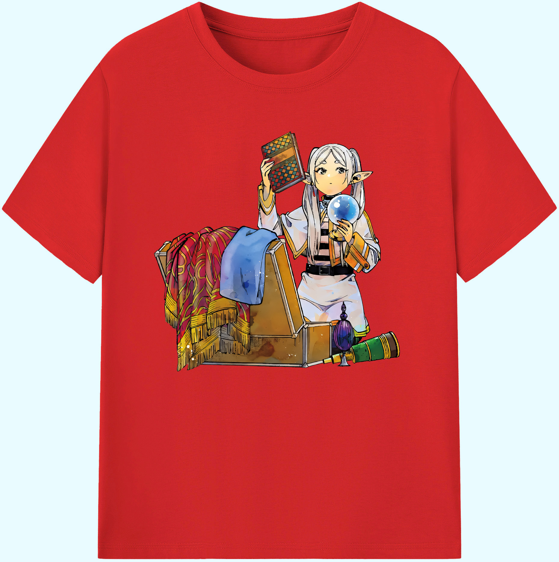 （画像用） 葬送のフリーレン Frieren 綿100％ メンズ半袖Tシャツ｜肌触りやわらか＆通気性