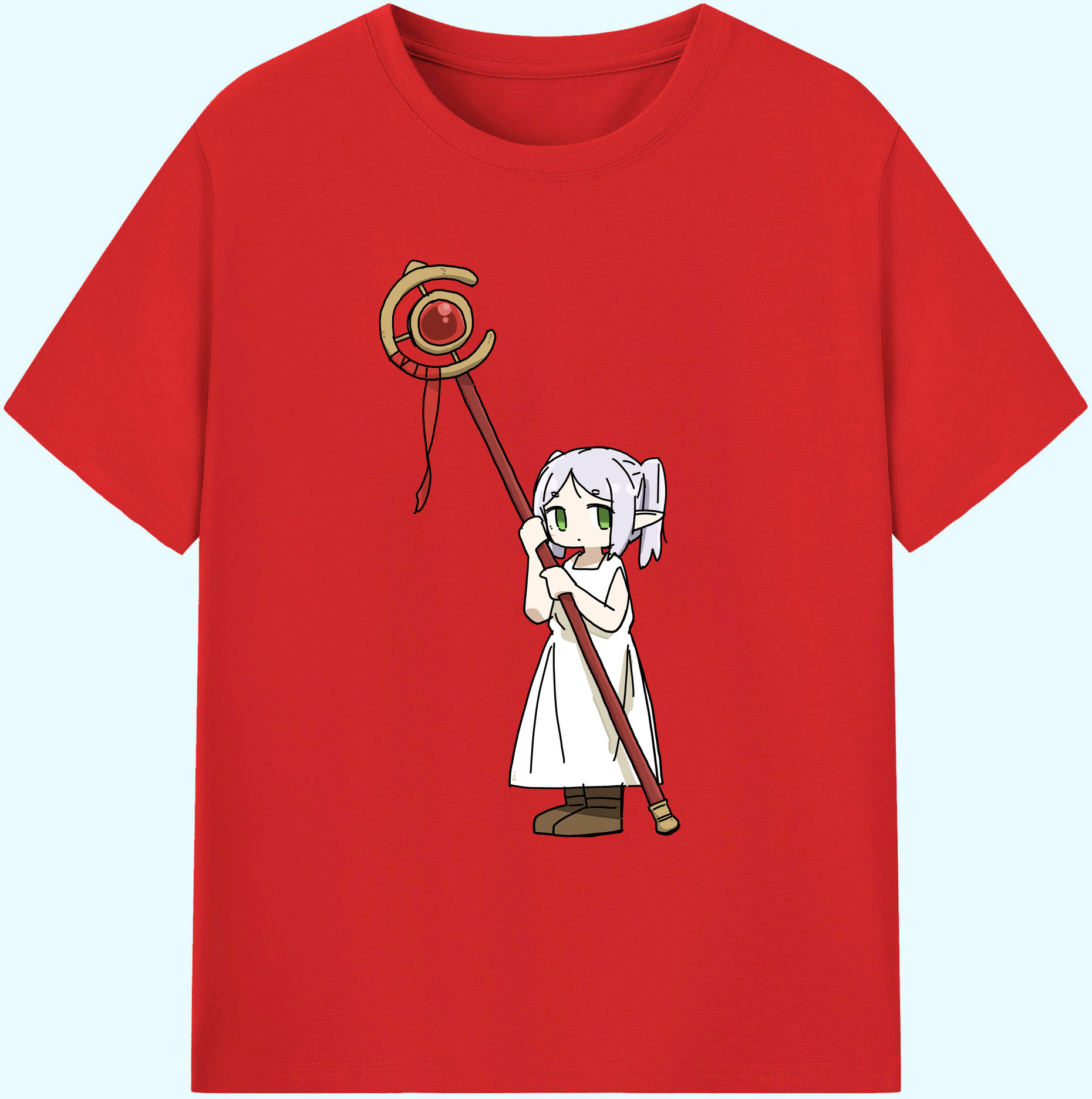 （画像用） 葬送のフリーレン Frieren 綿100％ メンズ半袖Tシャツ｜肌触りやわらか＆通気性