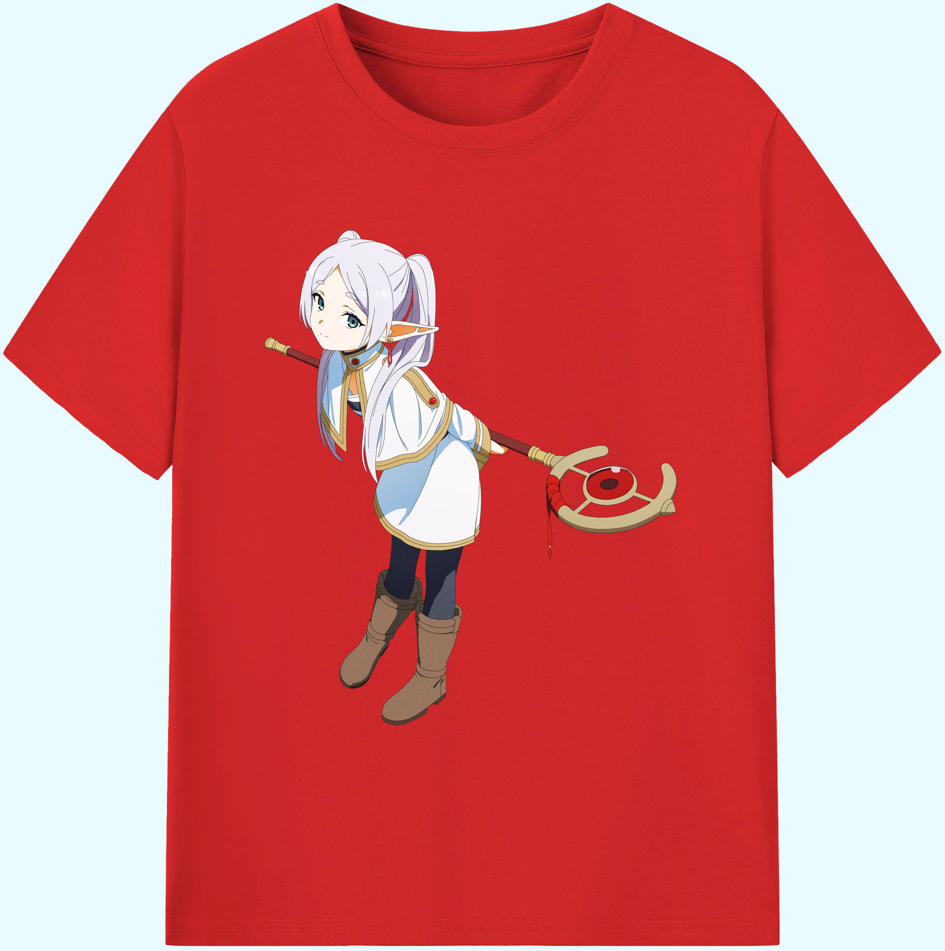 （画像用） 葬送のフリーレン Frieren 綿100％ メンズ半袖Tシャツ｜肌触りやわらか＆通気性