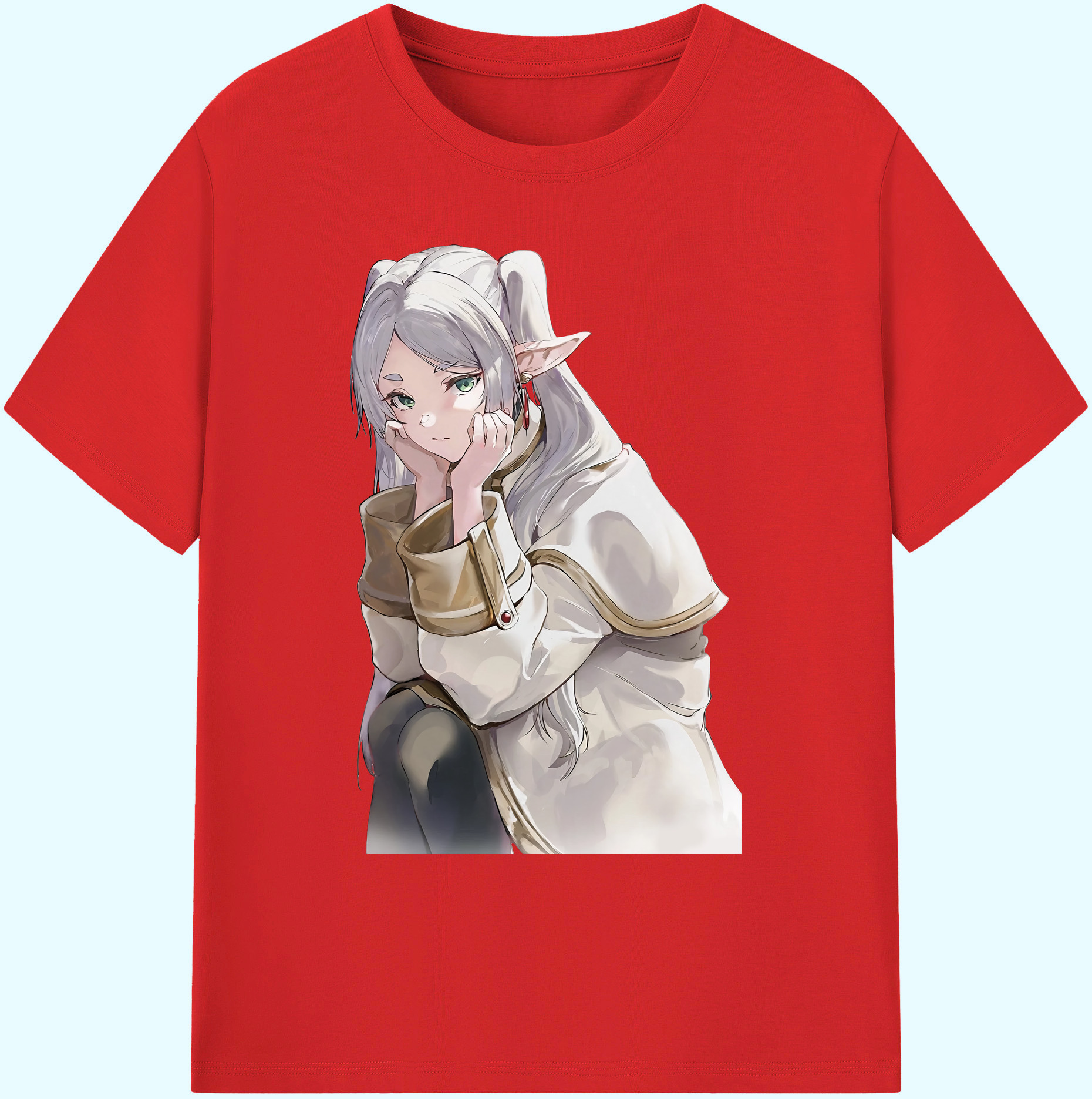 （画像用） 葬送のフリーレン Frieren 綿100％ メンズ半袖Tシャツ｜肌触りやわらか＆通気性