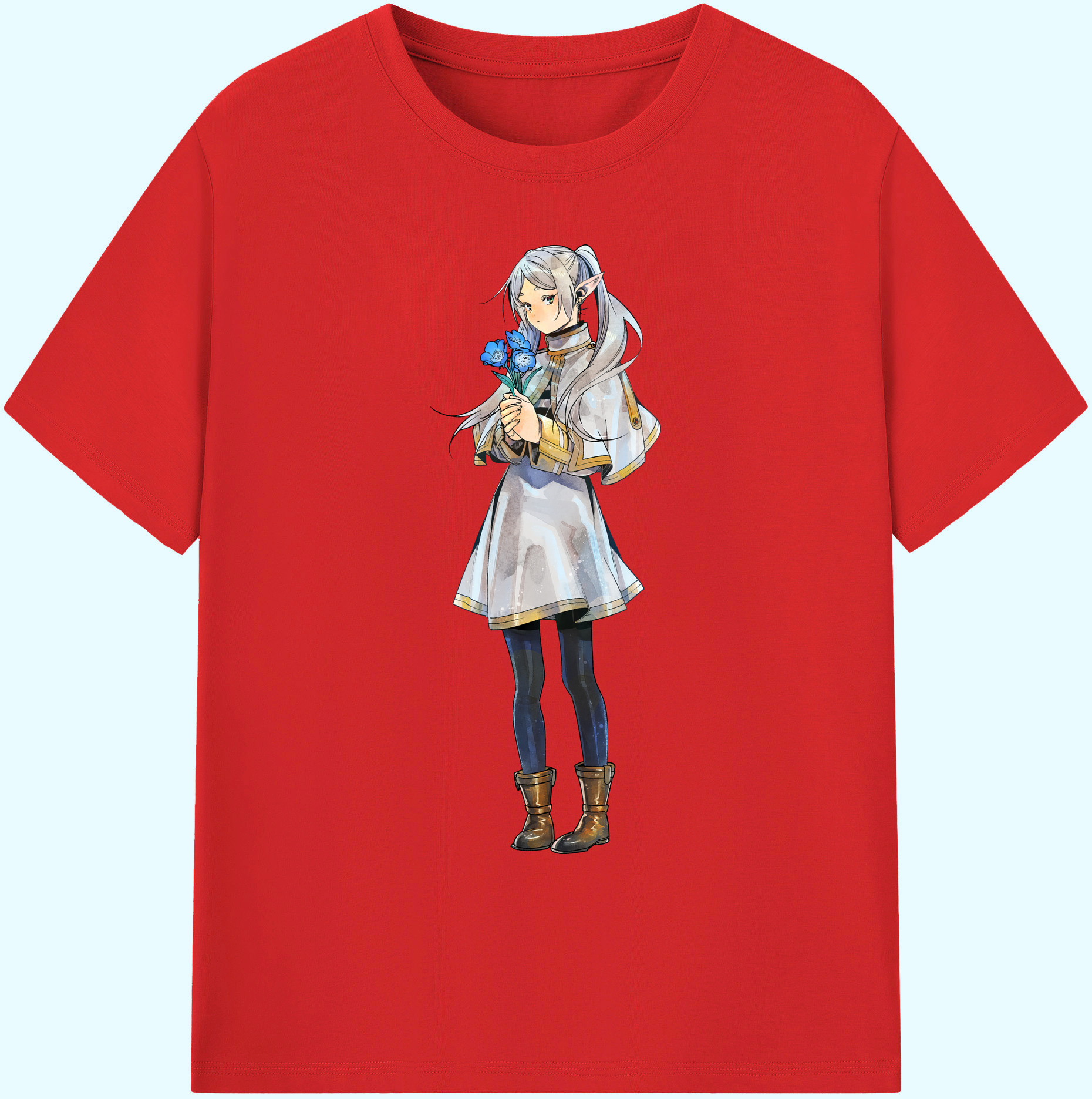 （画像用） 葬送のフリーレン Frieren 綿100％ メンズ半袖Tシャツ｜肌触りやわらか＆通気性