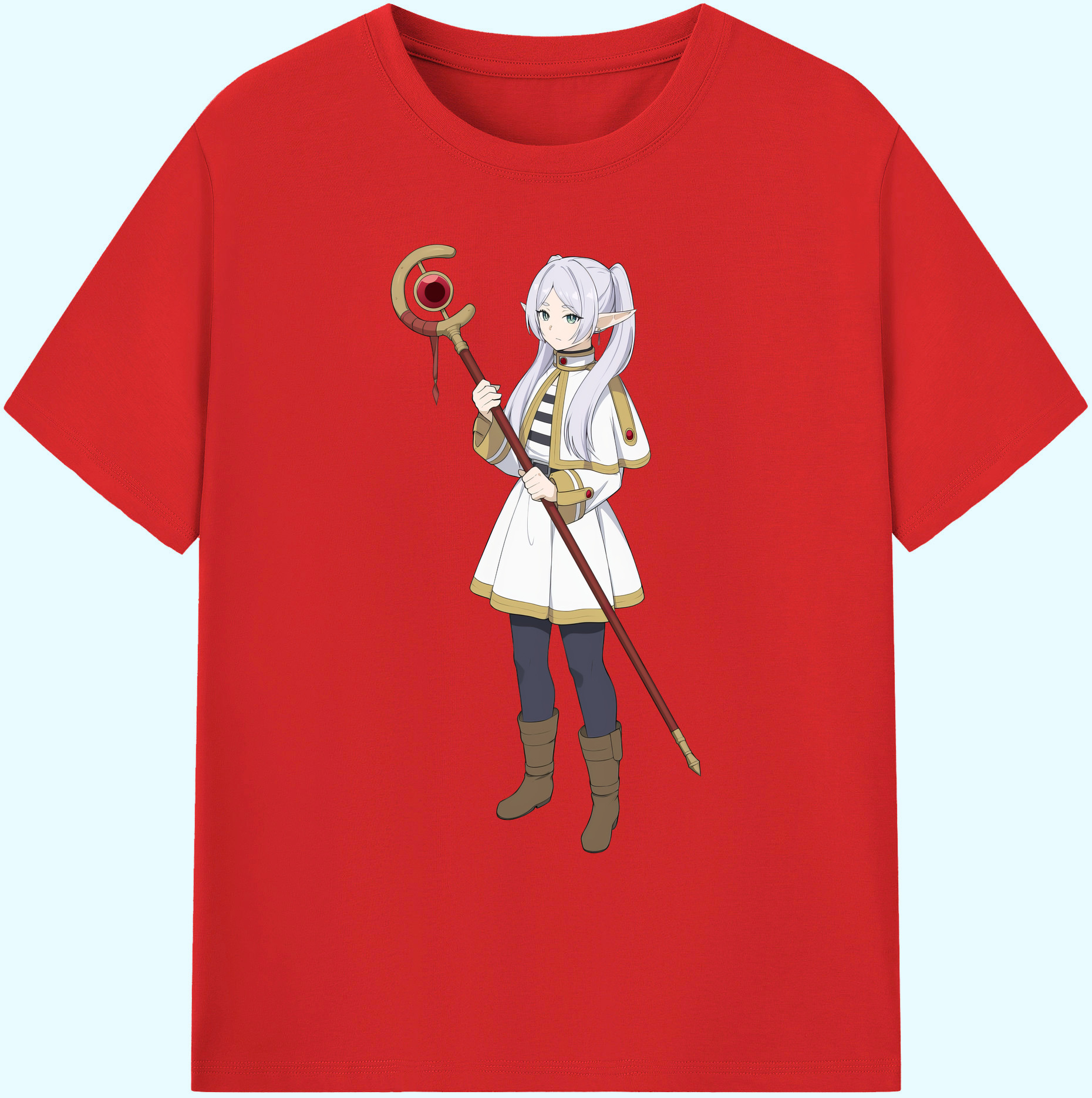 （画像用） 葬送のフリーレン Frieren 綿100％ メンズ半袖Tシャツ｜肌触りやわらか＆通気性