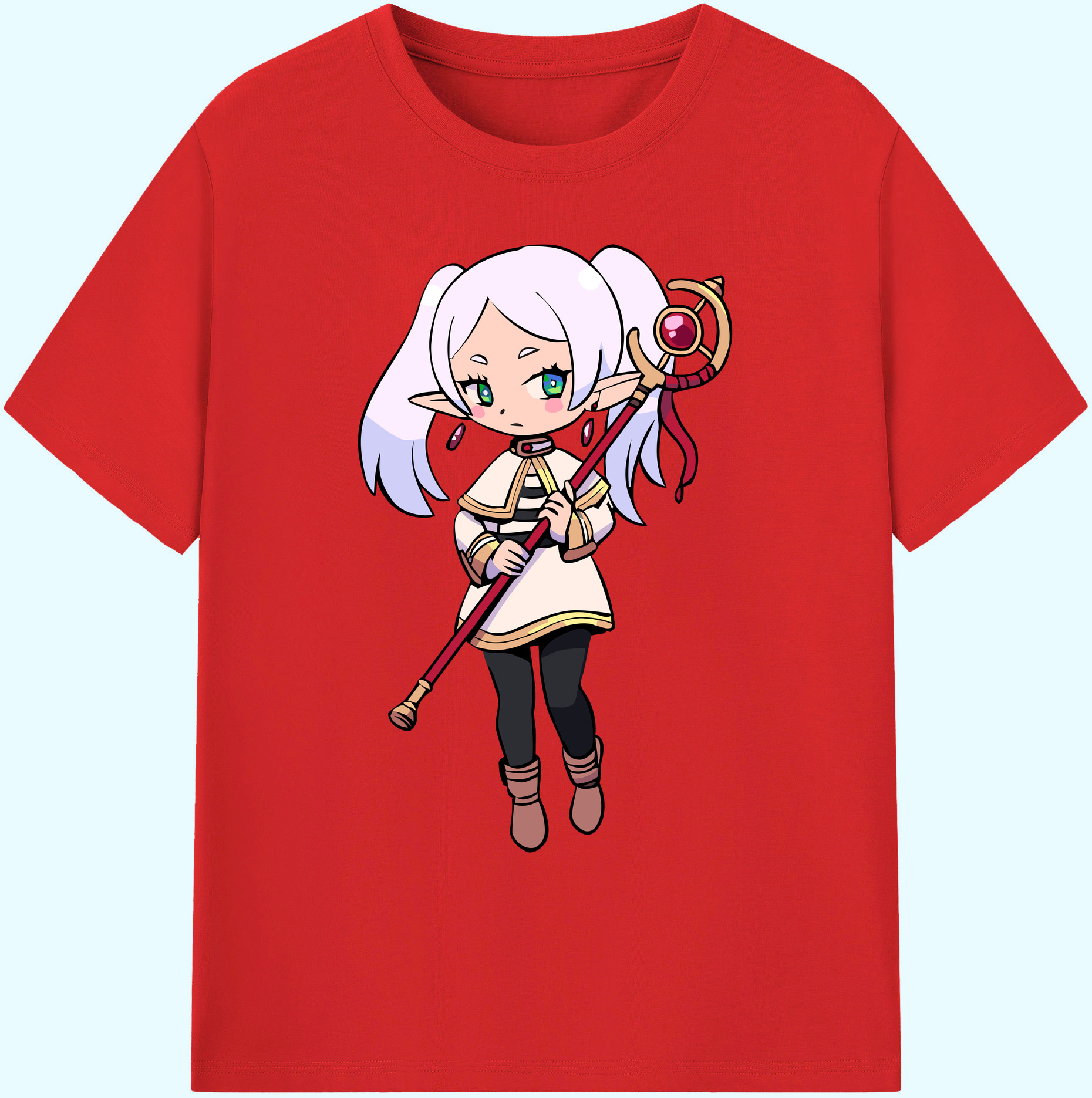 （画像用） 葬送のフリーレン Frieren 綿100％ メンズ半袖Tシャツ｜肌触りやわらか＆通気性