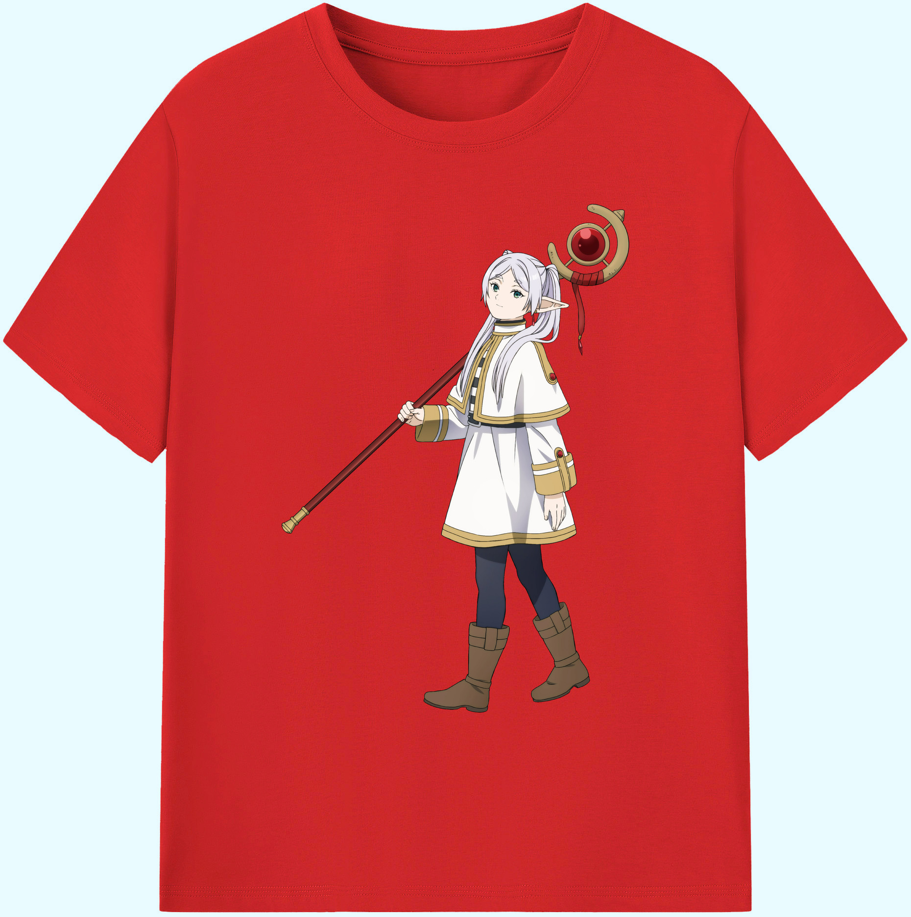 （画像用） 葬送のフリーレン Frieren 綿100％ メンズ半袖Tシャツ｜肌触りやわらか＆通気性
