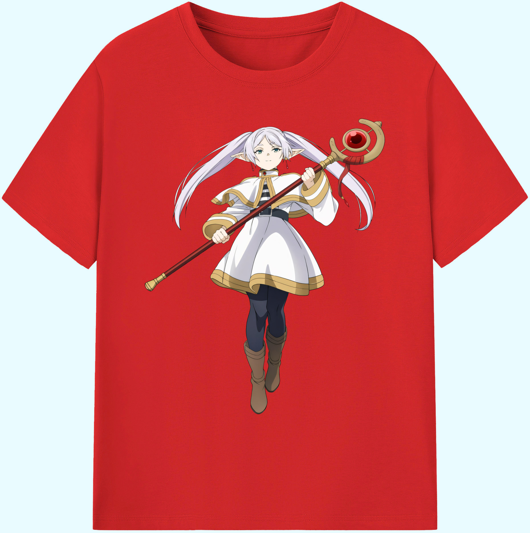 （画像用） 葬送のフリーレン Frieren 綿100％ メンズ半袖Tシャツ｜肌触りやわらか＆通気性