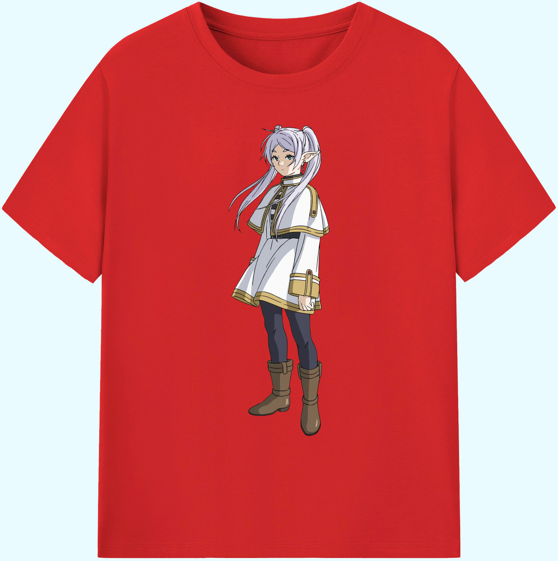 （画像用） 葬送のフリーレン Frieren 綿100％ メンズ半袖Tシャツ｜肌触りやわらか＆通気性