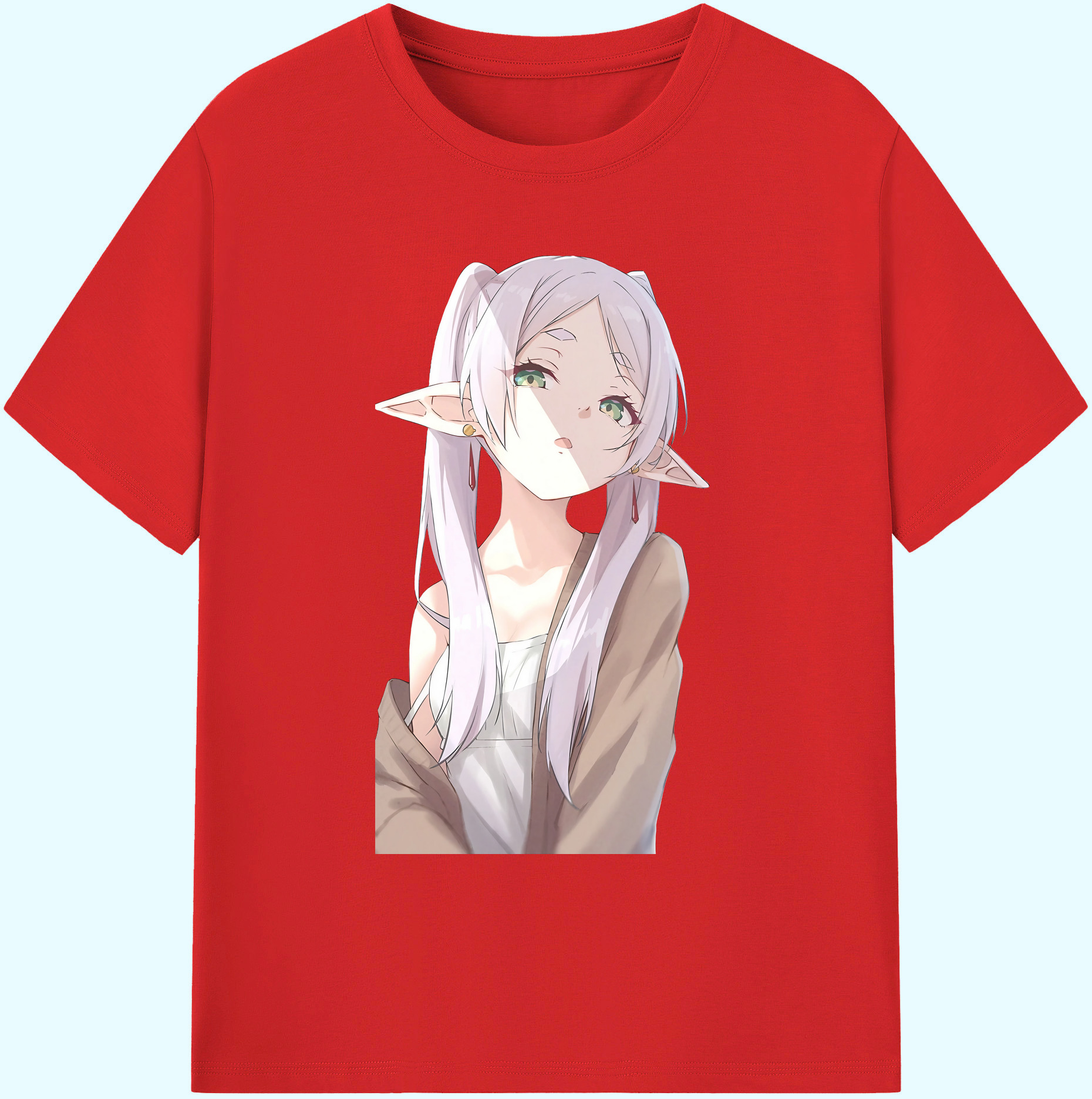 （画像用） 葬送のフリーレン Frieren 綿100％ メンズ半袖Tシャツ｜肌触りやわらか＆通気性