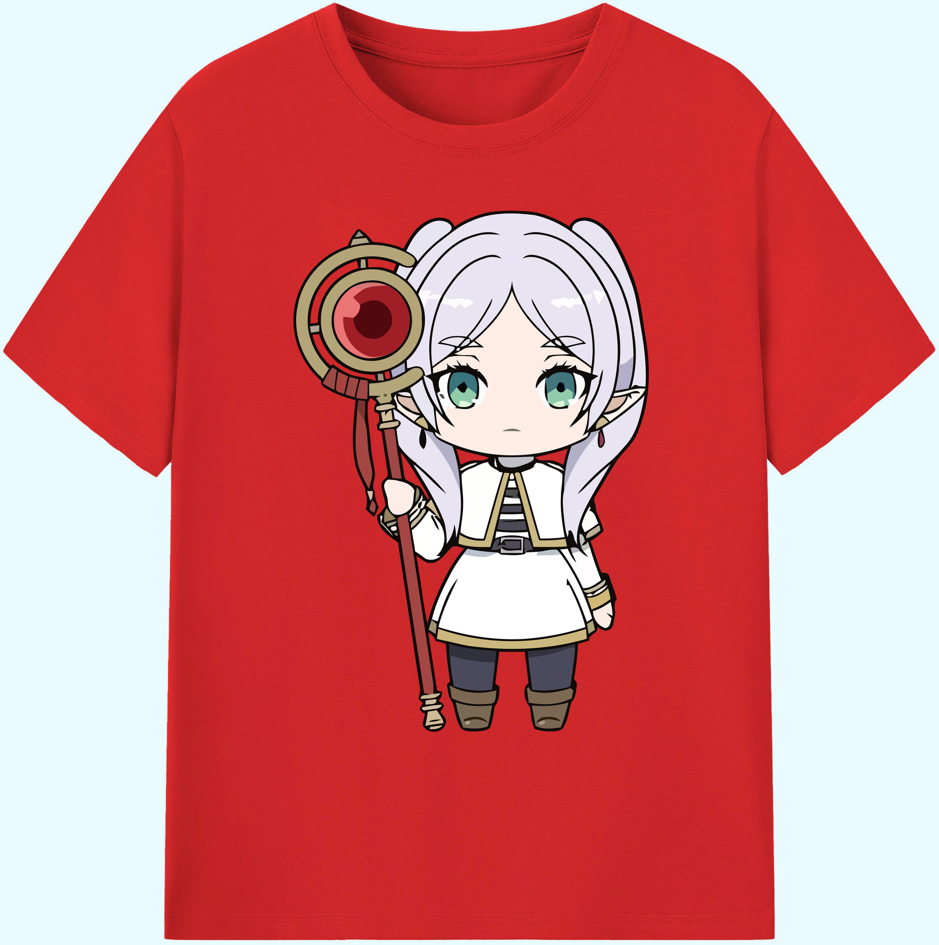 （画像用） 葬送のフリーレン Frieren 綿100％ メンズ半袖Tシャツ｜肌触りやわらか＆通気性