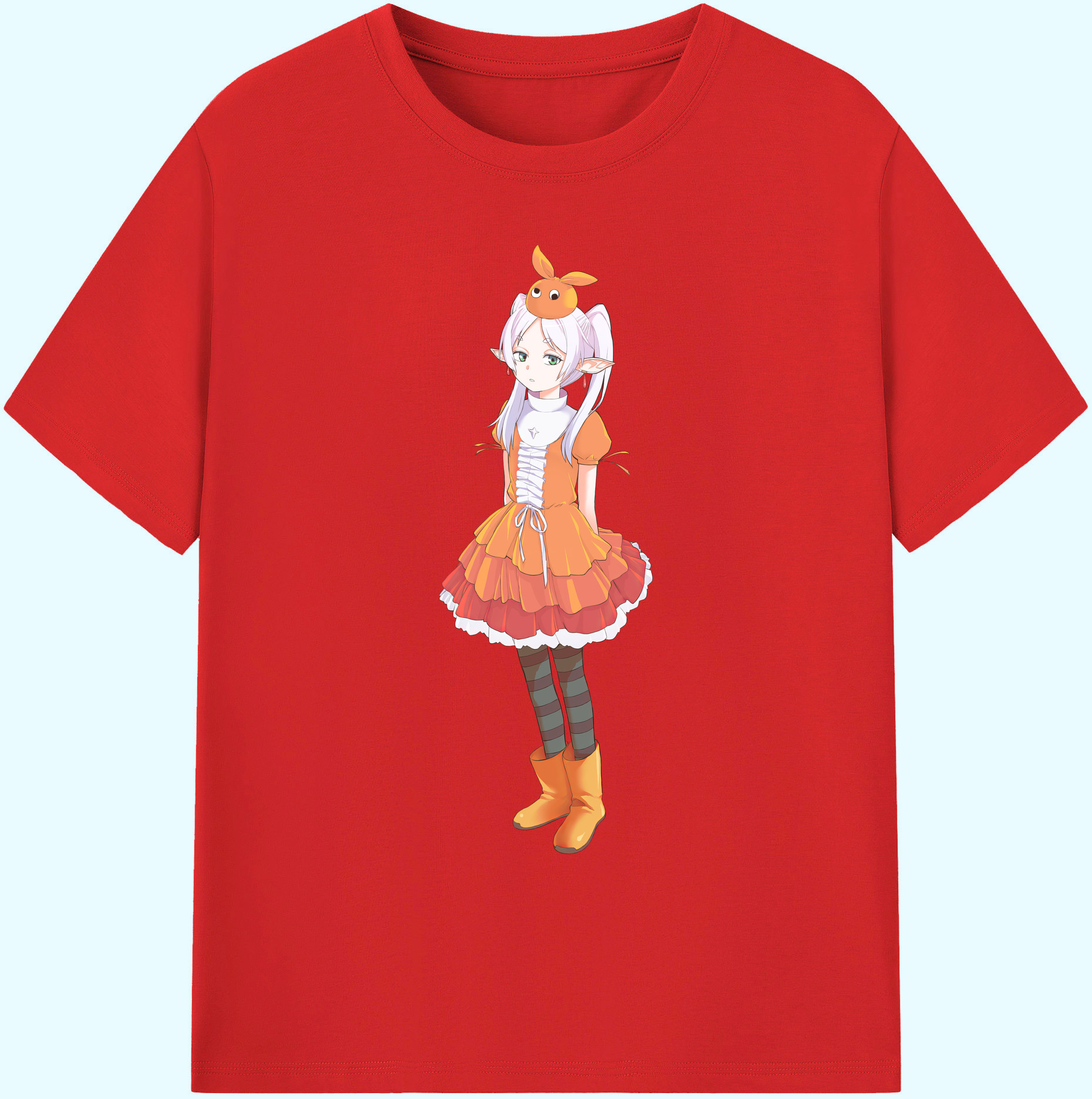 （画像用） 葬送のフリーレン Frieren 綿100％ メンズ半袖Tシャツ｜肌触りやわらか＆通気性