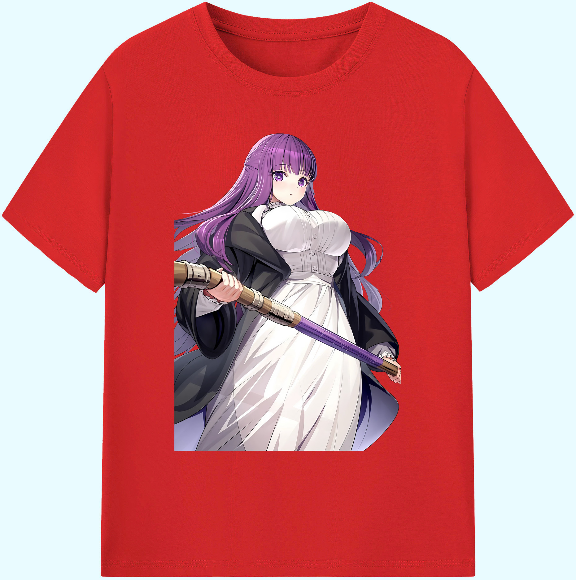 （画像用） 葬送のフリーレン Frieren 綿100％ メンズ半袖Tシャツ｜肌触りやわらか＆通気性