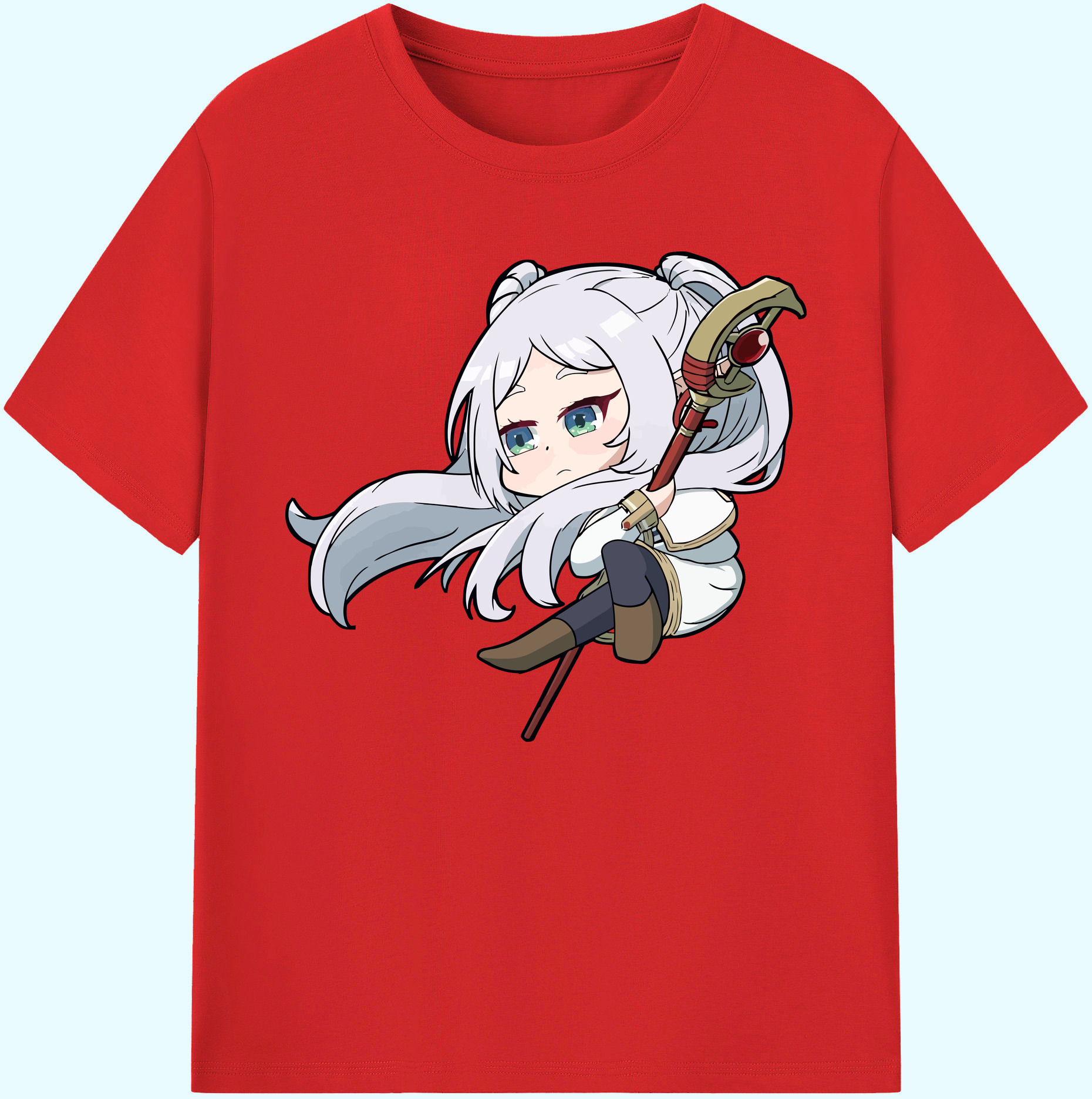 （画像用） 葬送のフリーレン Frieren 綿100％ メンズ半袖Tシャツ｜肌触りやわらか＆通気性