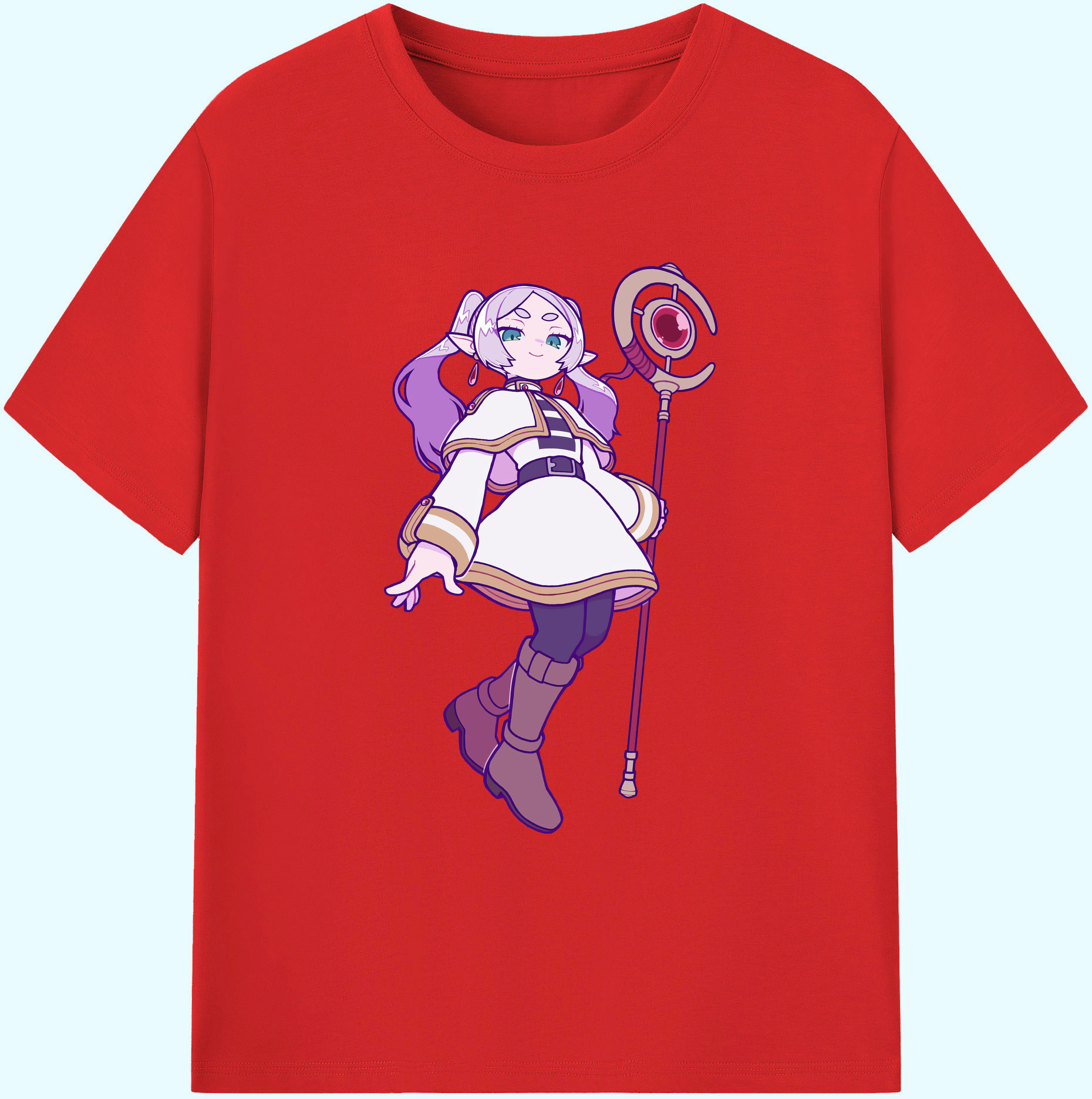 （画像用） 葬送のフリーレン Frieren 綿100％ メンズ半袖Tシャツ｜肌触りやわらか＆通気性