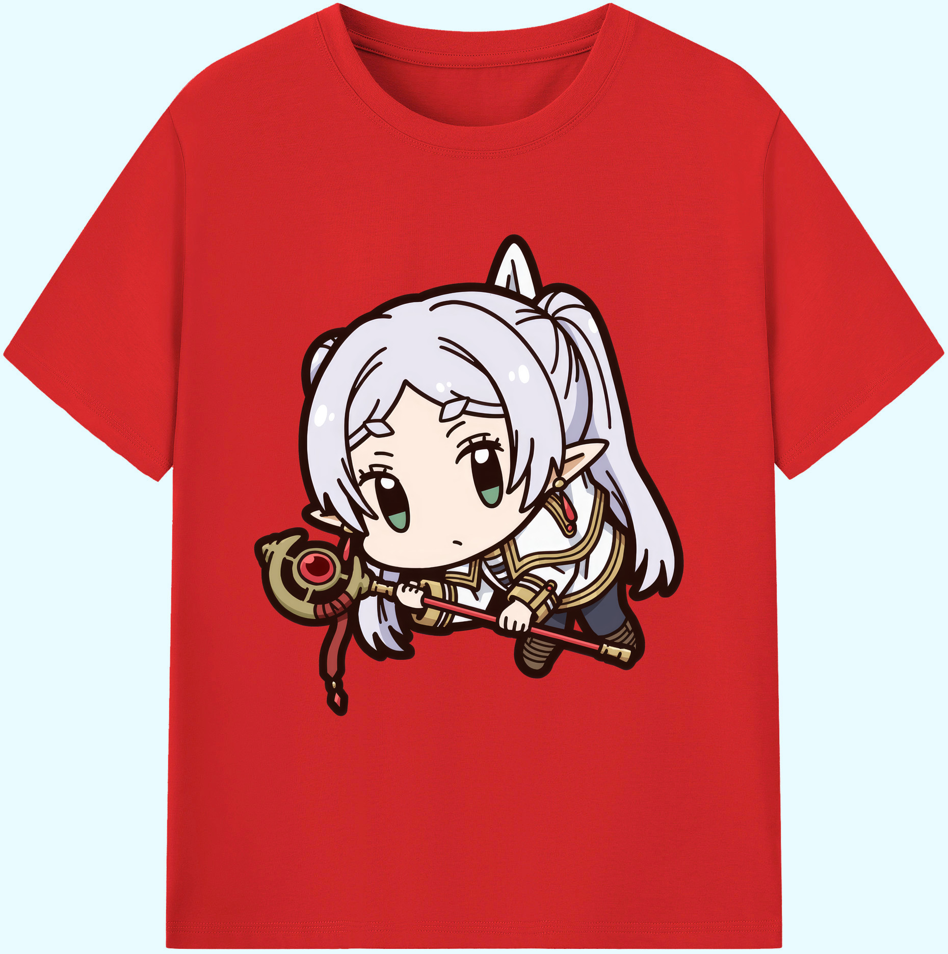 （画像用） 葬送のフリーレン Frieren 綿100％ メンズ半袖Tシャツ｜肌触りやわらか＆通気性