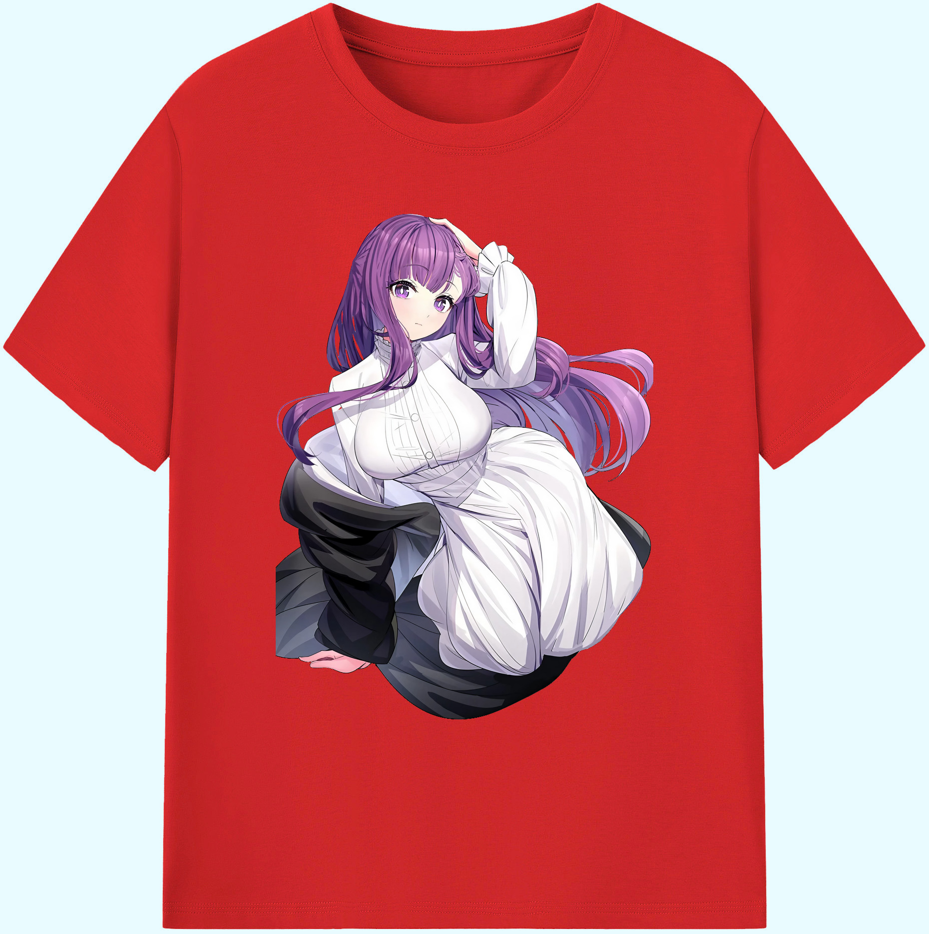 （画像用） 葬送のフリーレン Frieren 綿100％ メンズ半袖Tシャツ｜肌触りやわらか＆通気性