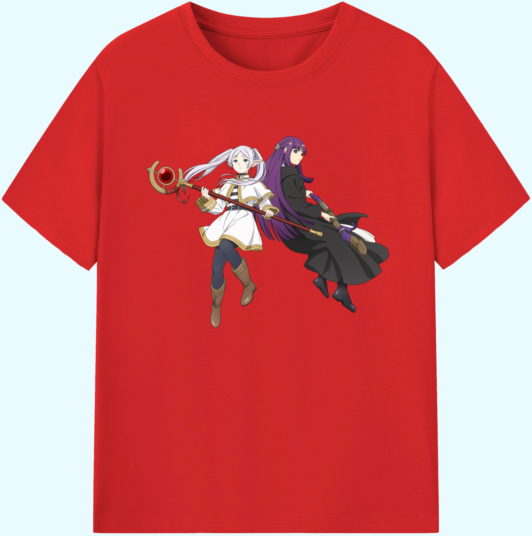 （画像用） 葬送のフリーレン Frieren 綿100％ メンズ半袖Tシャツ｜肌触りやわらか＆通気性