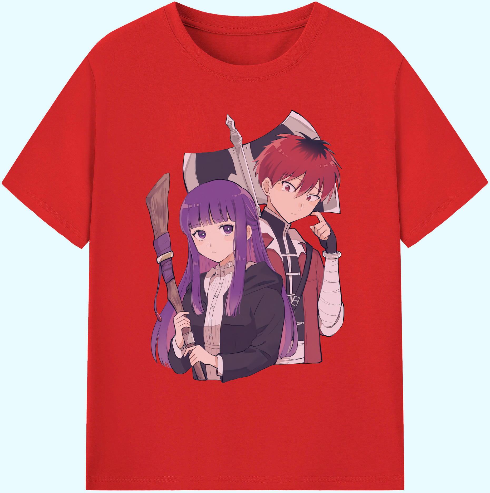（画像用） 葬送のフリーレン Frieren 綿100％ メンズ半袖Tシャツ｜肌触りやわらか＆通気性