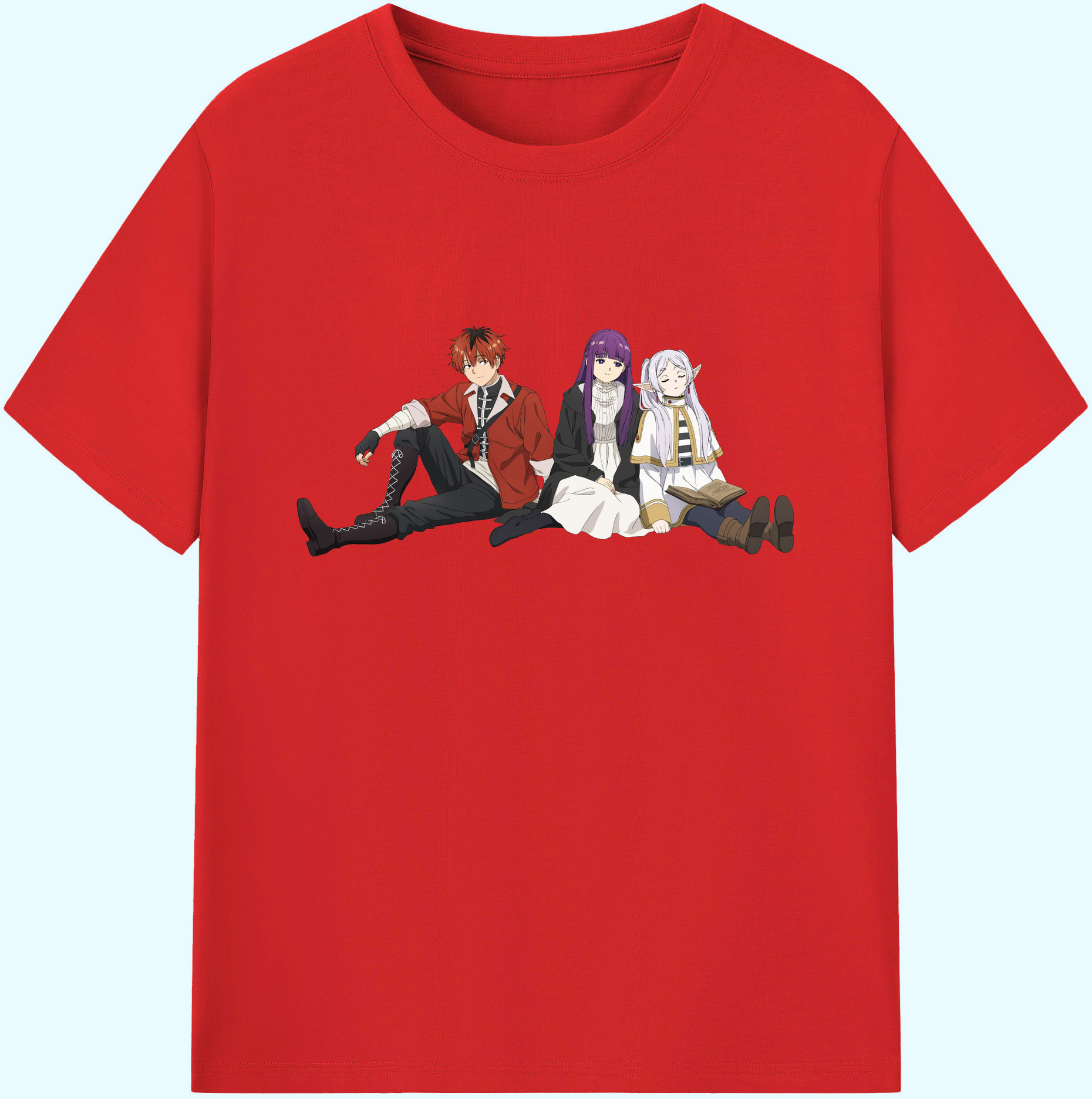 （画像用） 葬送のフリーレン Frieren 綿100％ メンズ半袖Tシャツ｜肌触りやわらか＆通気性