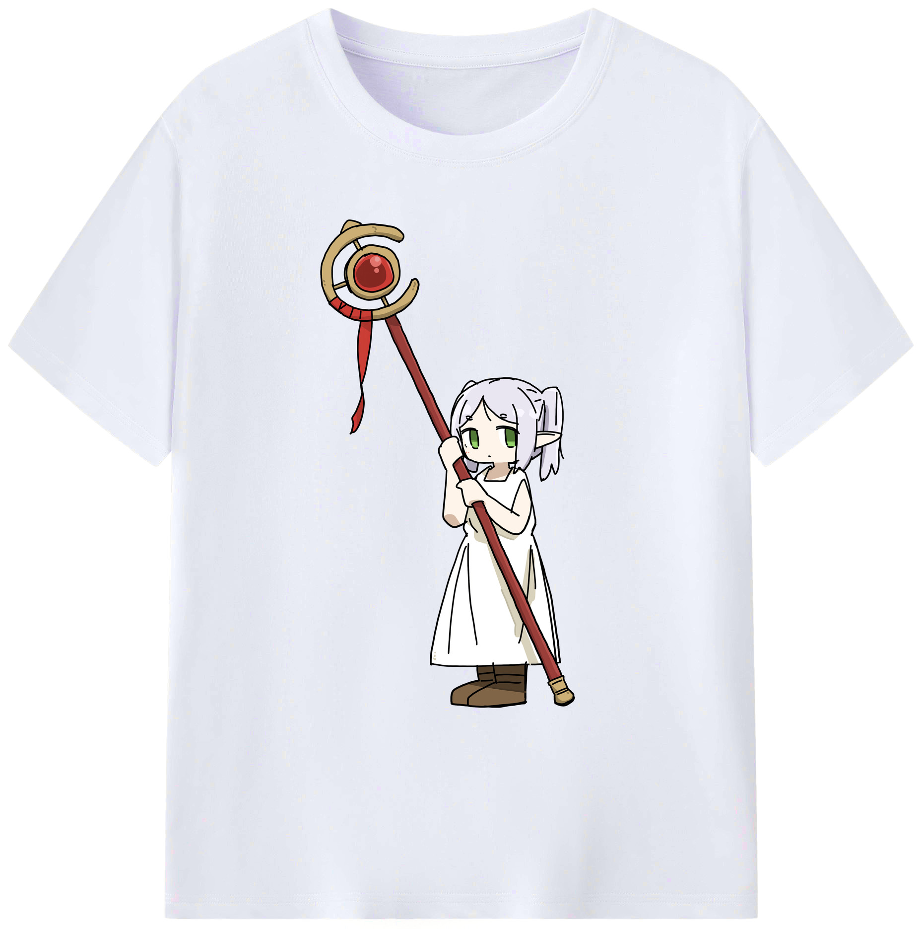 （画像用） 葬送のフリーレン Frieren 綿100％ メンズ半袖Tシャツ｜肌触りやわらか＆通気性