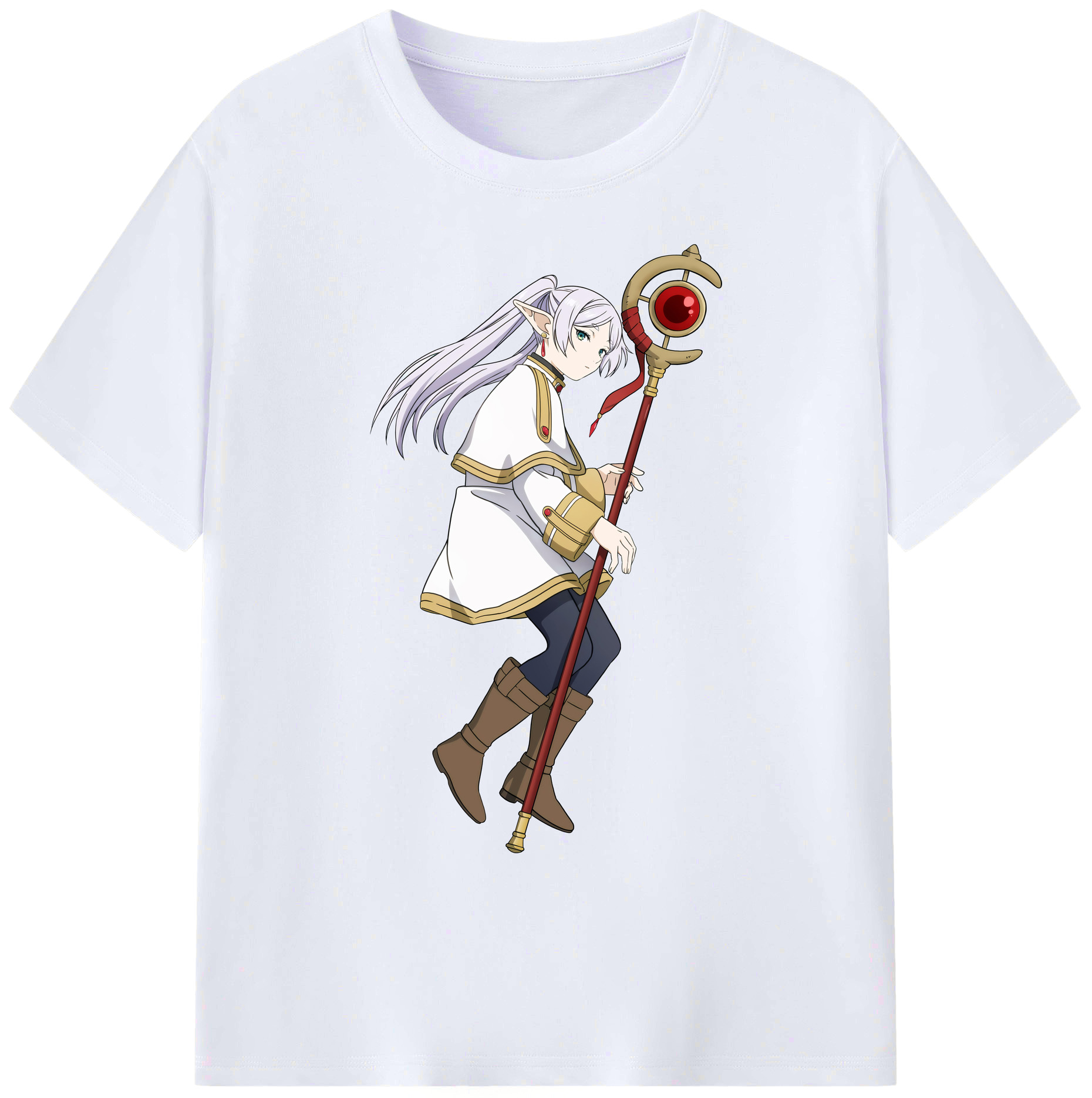 （画像用） 葬送のフリーレン Frieren 綿100％ メンズ半袖Tシャツ｜肌触りやわらか＆通気性
