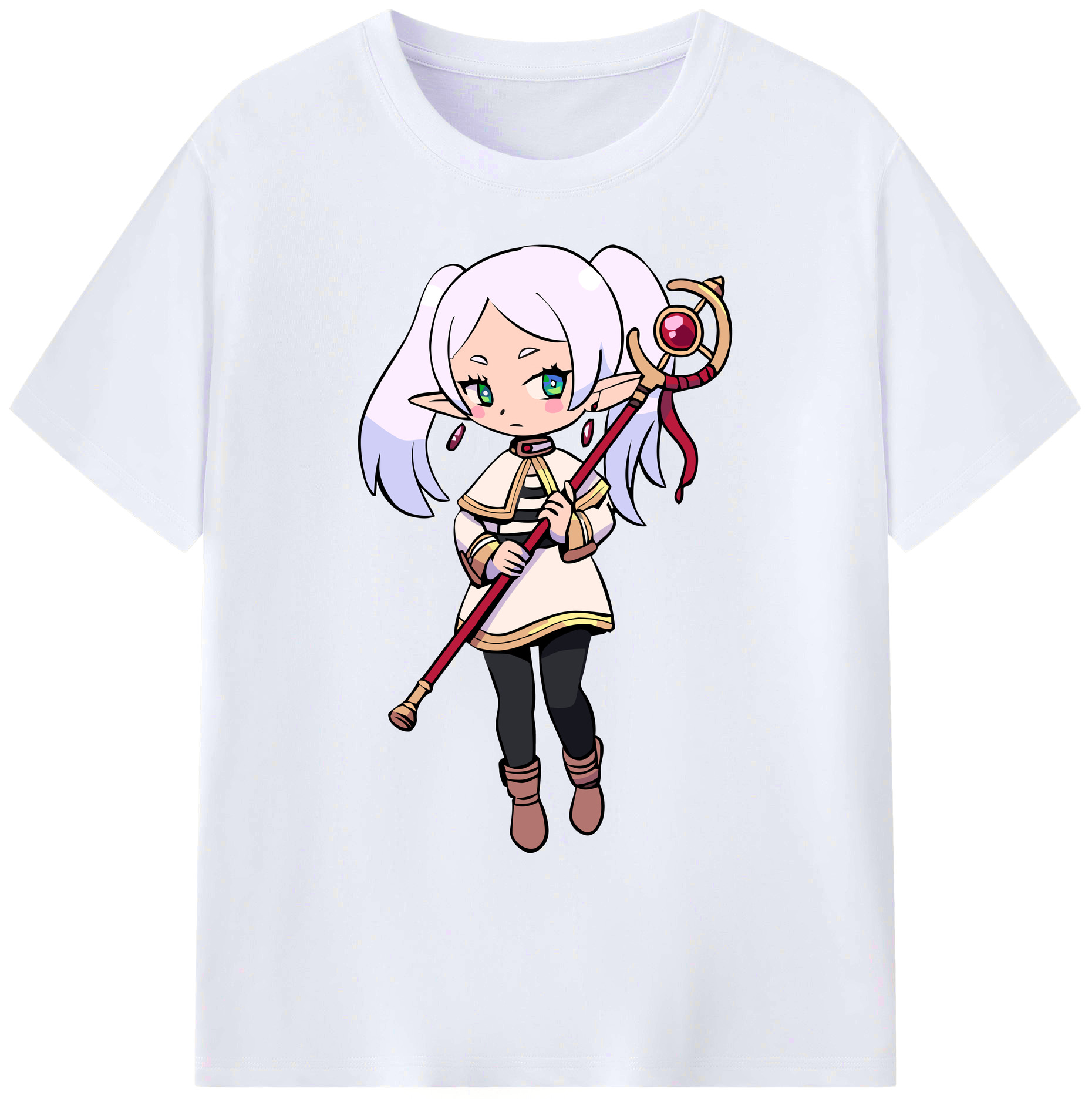（画像用） 葬送のフリーレン Frieren 綿100％ メンズ半袖Tシャツ｜肌触りやわらか＆通気性
