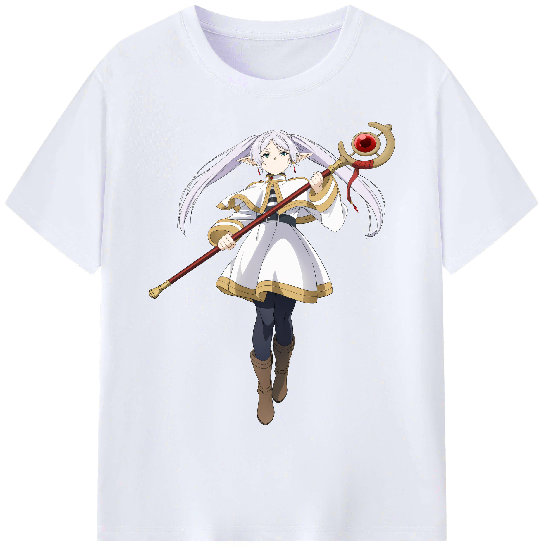 （画像用） 葬送のフリーレン Frieren 綿100％ メンズ半袖Tシャツ｜肌触りやわらか＆通気性