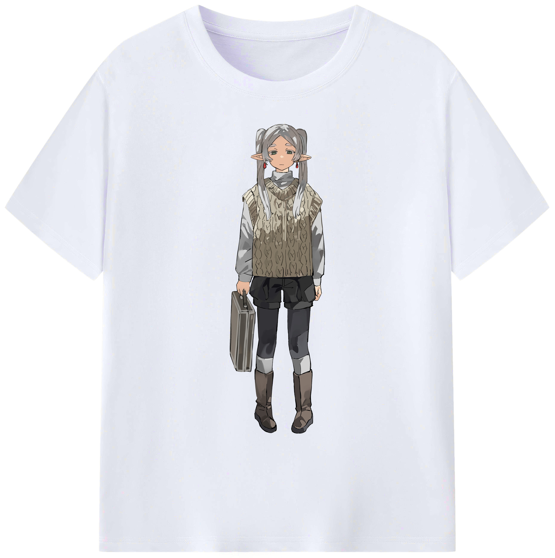 （画像用） 葬送のフリーレン Frieren 綿100％ メンズ半袖Tシャツ｜肌触りやわらか＆通気性