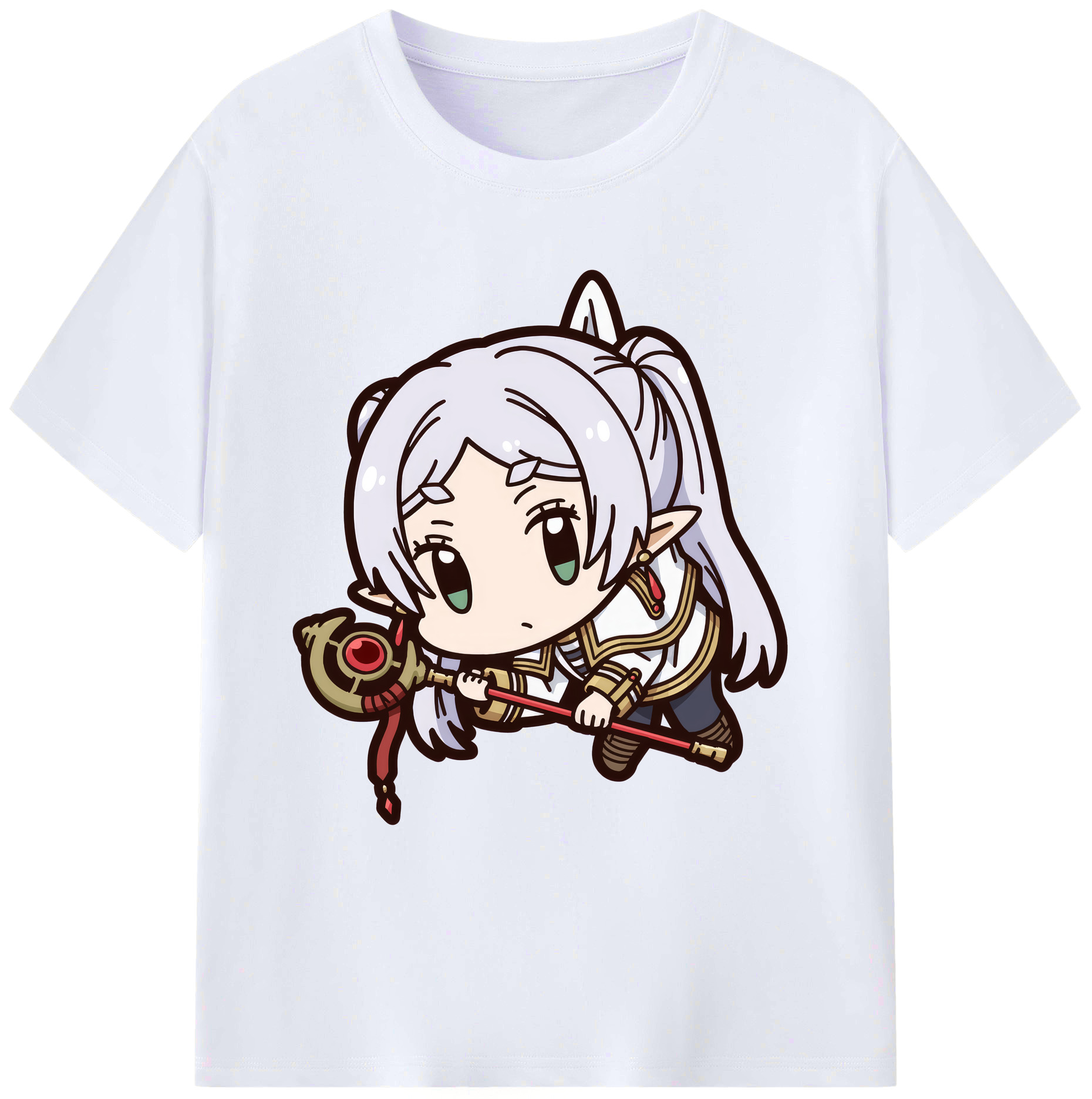 （画像用） 葬送のフリーレン Frieren 綿100％ メンズ半袖Tシャツ｜肌触りやわらか＆通気性