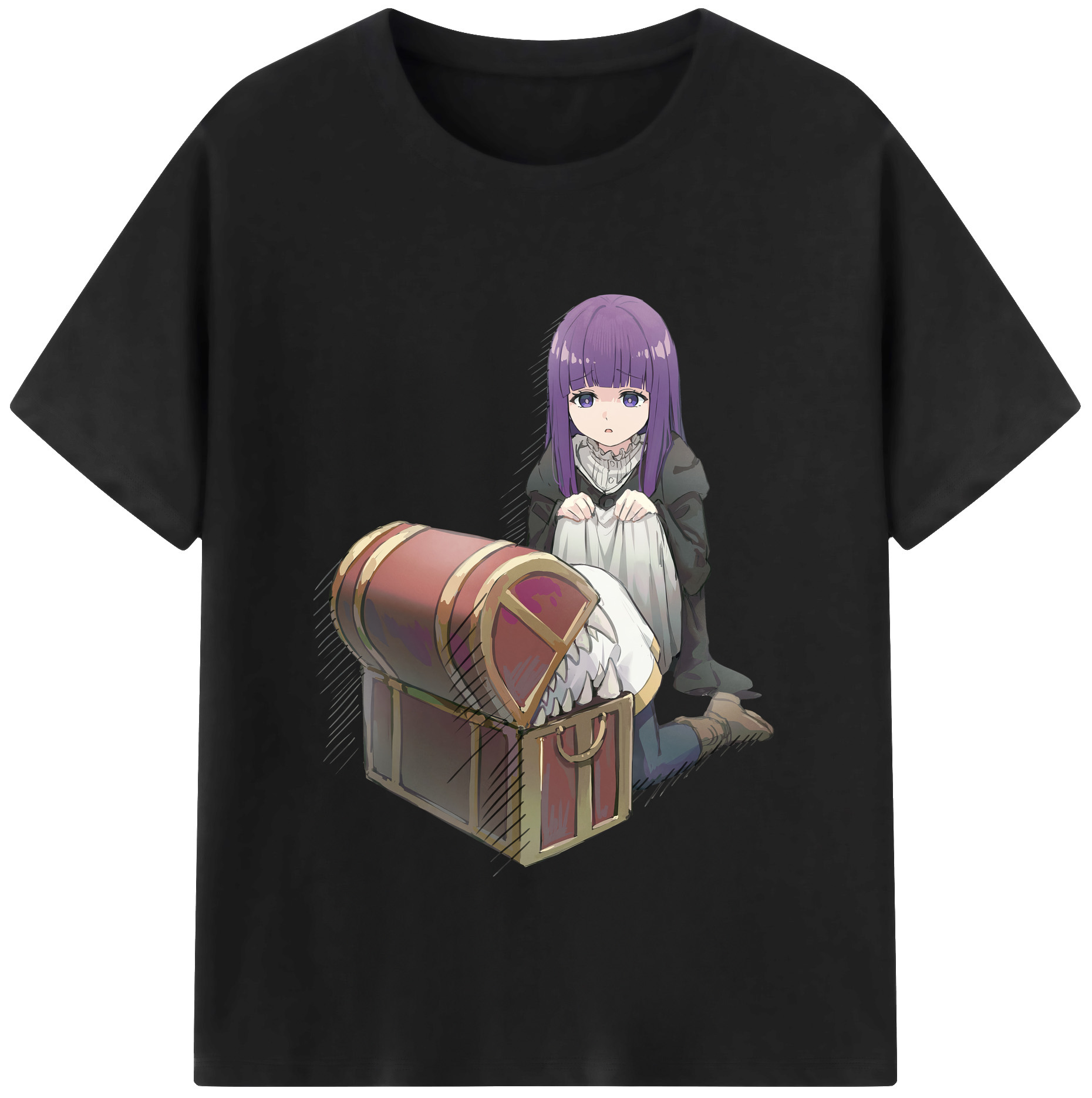 （画像用） 葬送のフリーレン Frieren レディースカジュアルプリントTシャツ（綿100％）