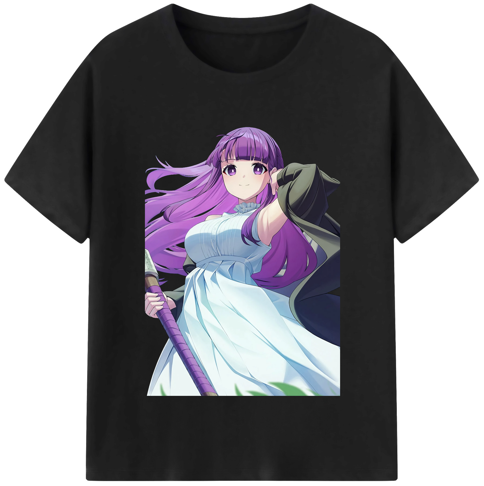 （画像用） 葬送のフリーレン Frieren レディースカジュアルプリントTシャツ（綿100％）