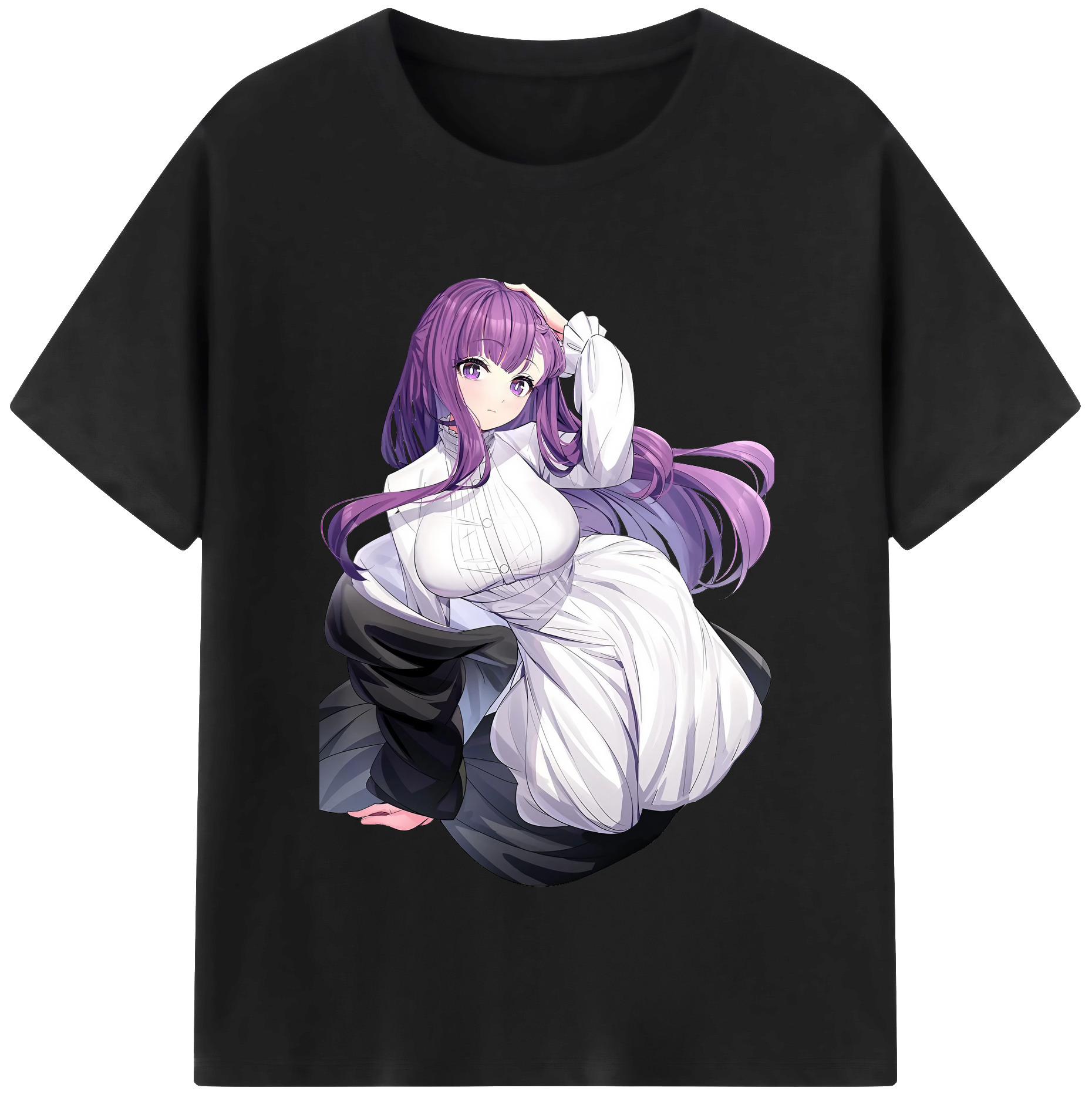 （画像用） 葬送のフリーレン Frieren レディースカジュアルプリントTシャツ（綿100％）