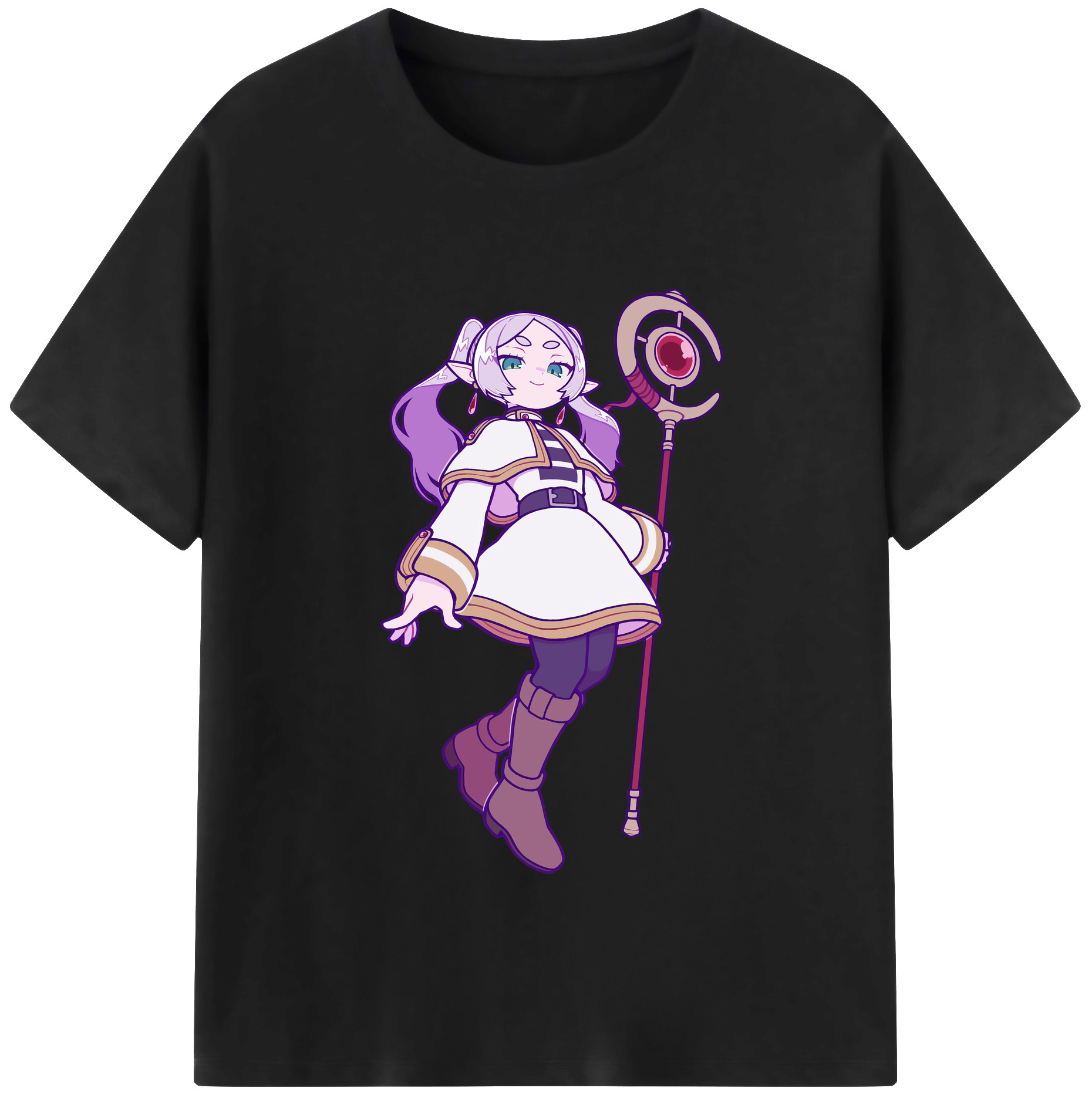 （画像用） 葬送のフリーレン Frieren レディースカジュアルプリントTシャツ（綿100％）