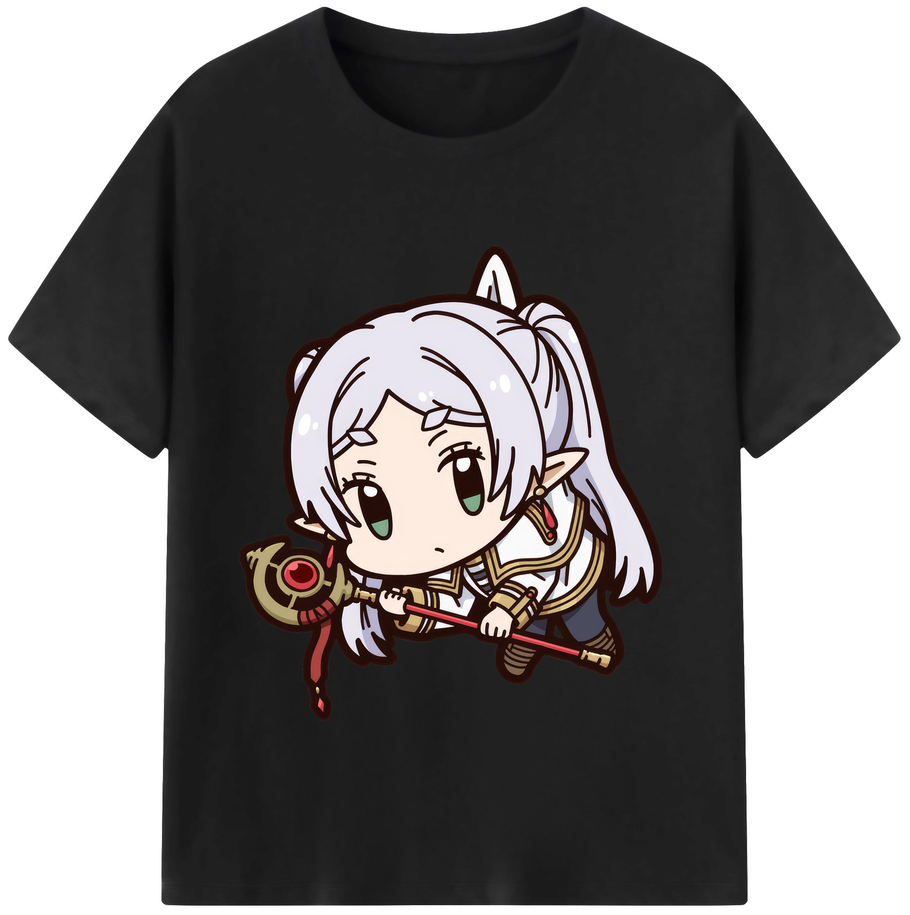 （画像用） 葬送のフリーレン Frieren レディースカジュアルプリントTシャツ（綿100％）