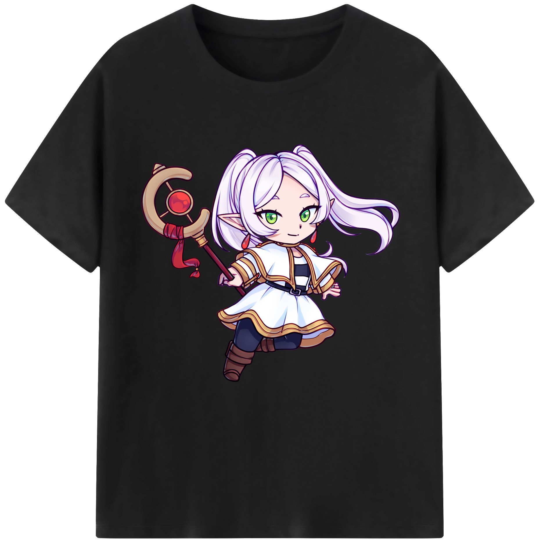 （画像用） 葬送のフリーレン Frieren レディースカジュアルプリントTシャツ（綿100％）