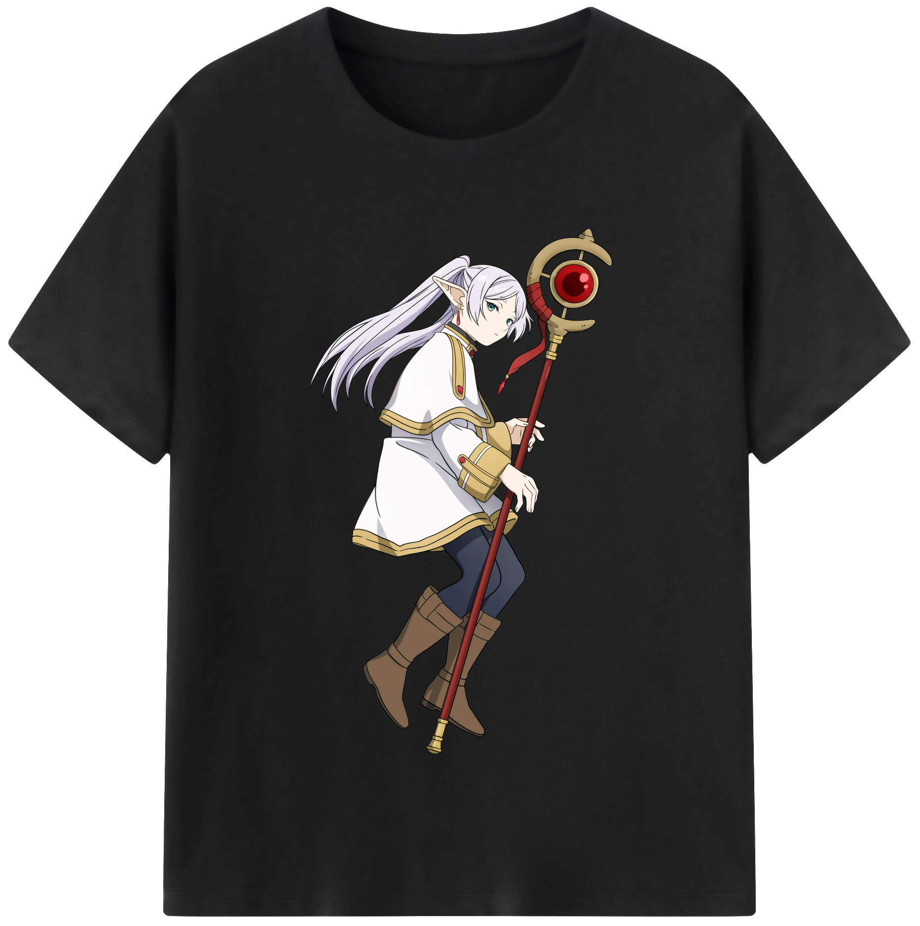 （画像用） 葬送のフリーレン Frieren レディースカジュアルプリントTシャツ（綿100％）