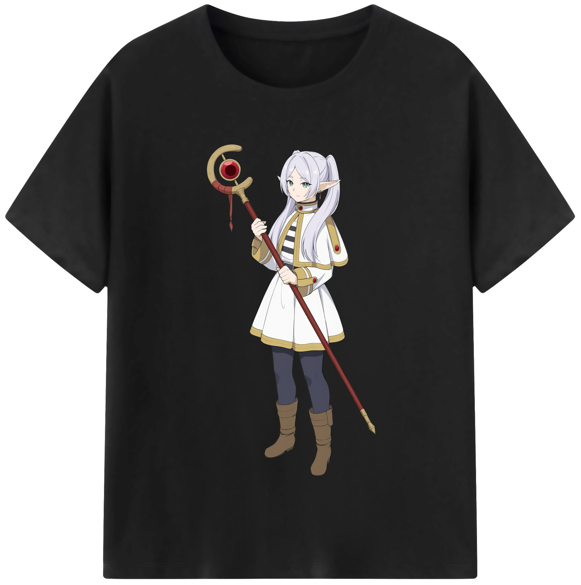 （画像用） 葬送のフリーレン Frieren レディースカジュアルプリントTシャツ（綿100％）
