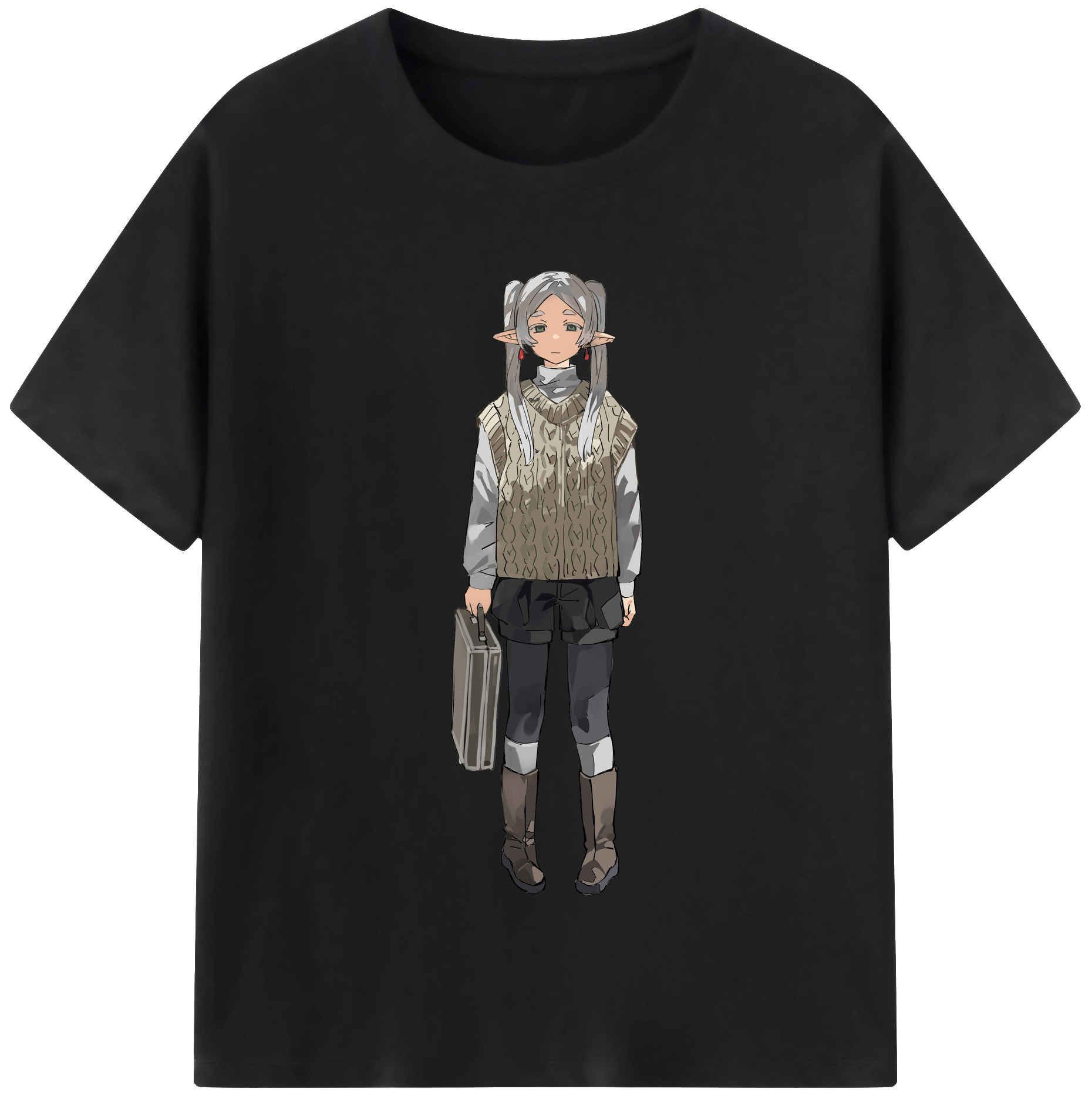 （画像用） 葬送のフリーレン Frieren レディースカジュアルプリントTシャツ（綿100％）