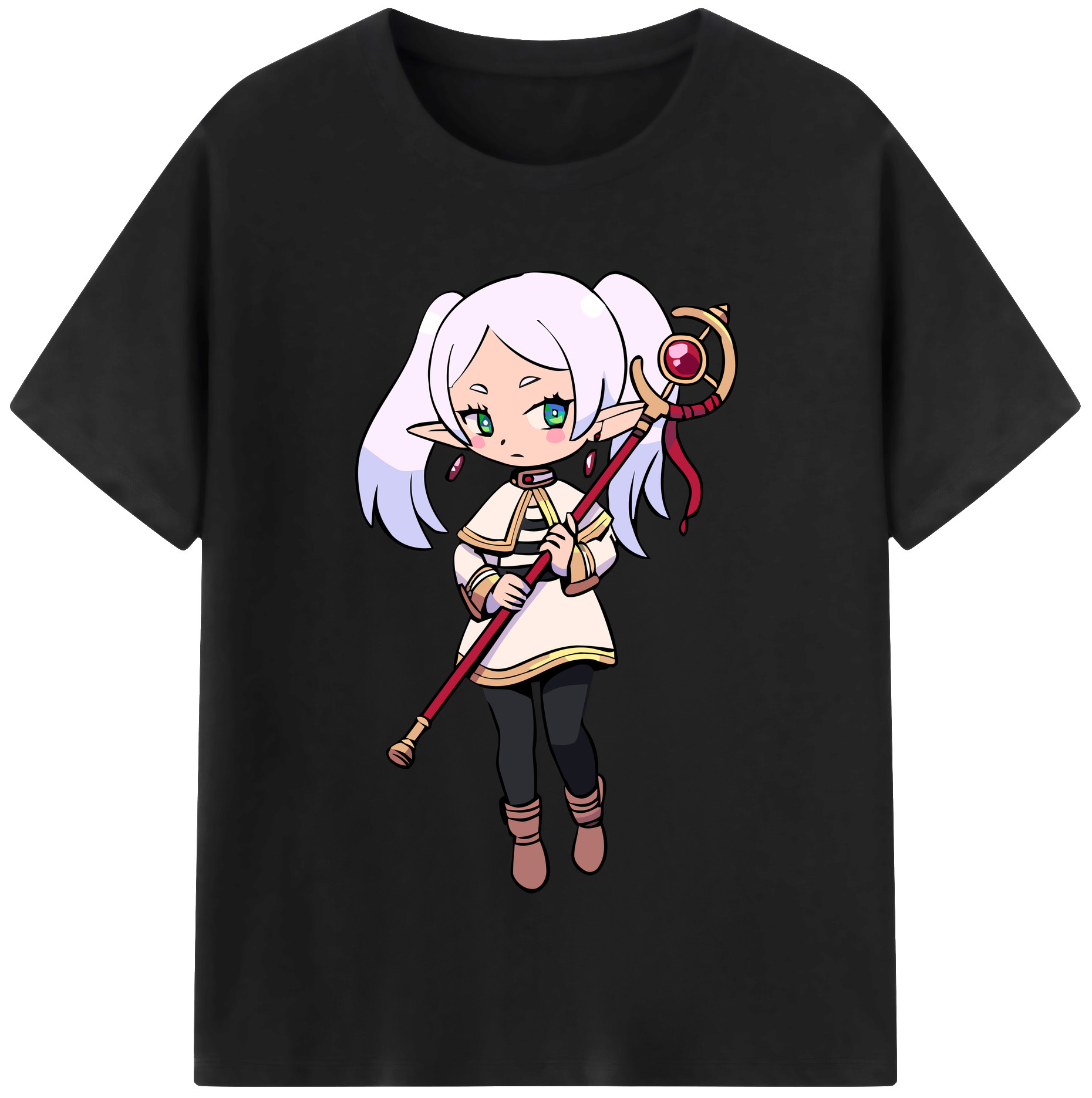（画像用） 葬送のフリーレン Frieren レディースカジュアルプリントTシャツ（綿100％）