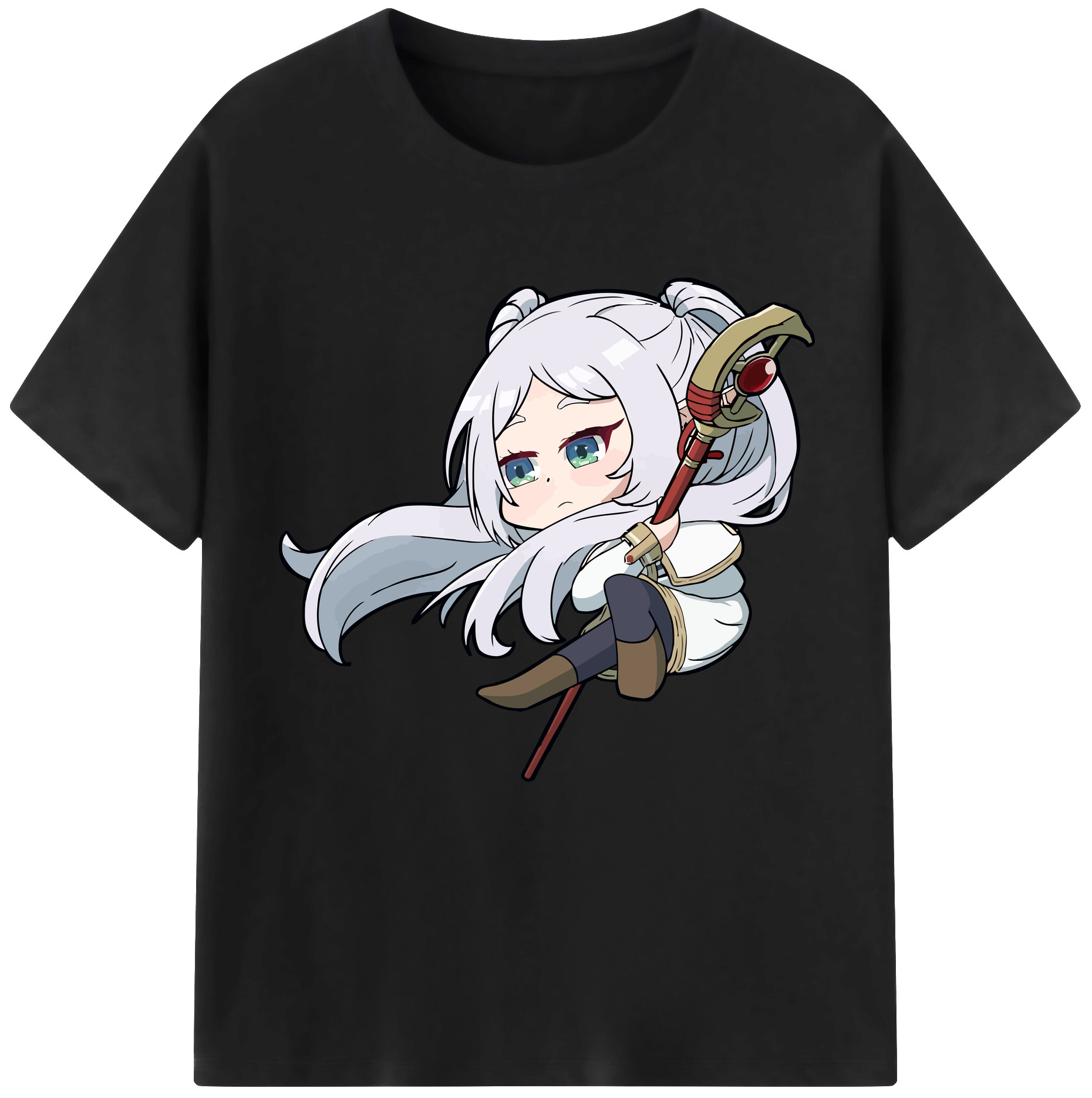 （画像用） 葬送のフリーレン Frieren レディースカジュアルプリントTシャツ（綿100％）