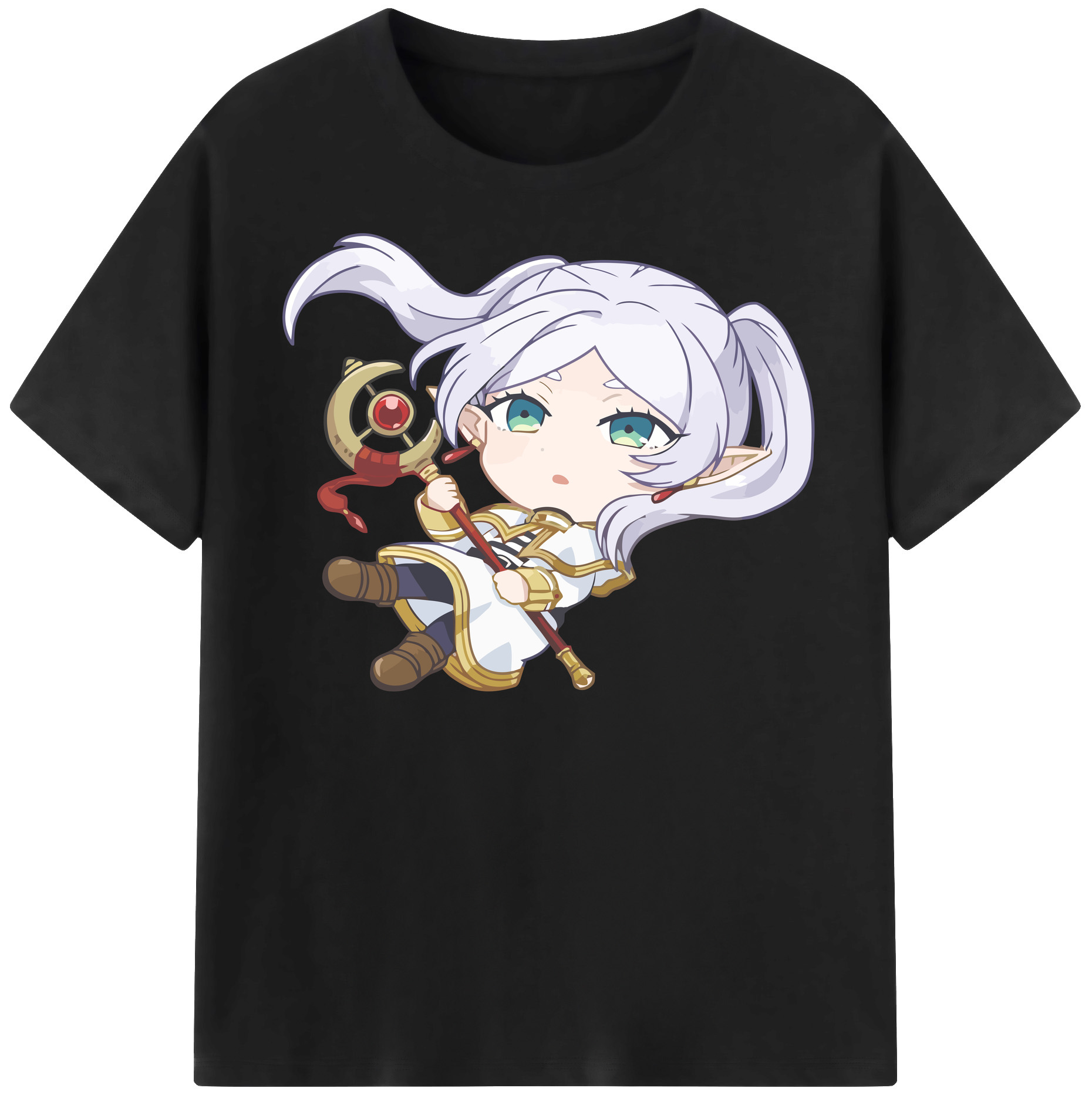 （画像用） 葬送のフリーレン Frieren レディースカジュアルプリントTシャツ（綿100％）