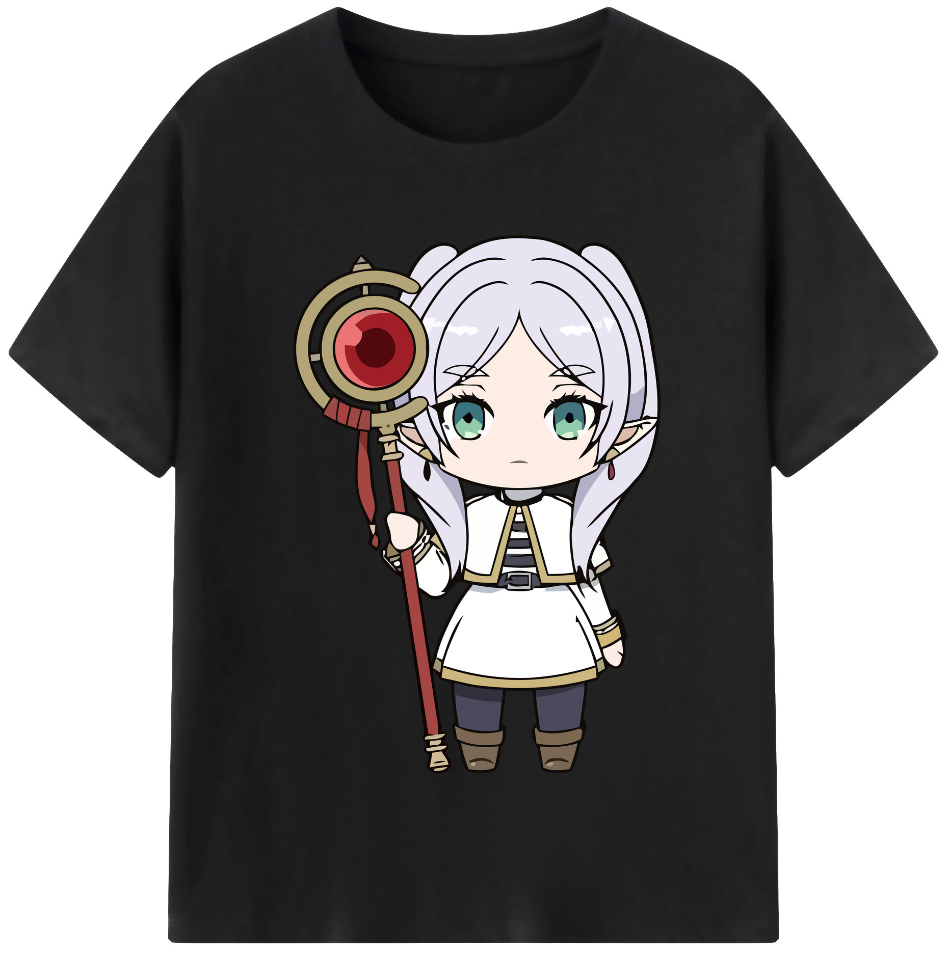 （画像用） 葬送のフリーレン Frieren レディースカジュアルプリントTシャツ（綿100％）