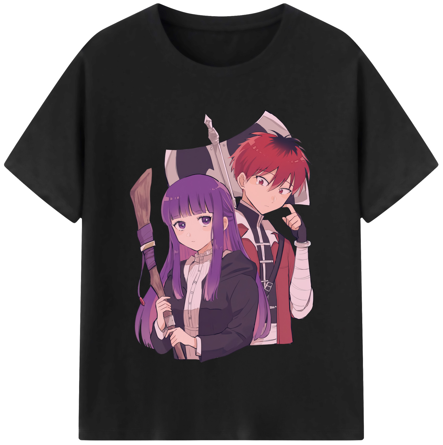 （画像用） 葬送のフリーレン Frieren レディースカジュアルプリントTシャツ（綿100％）