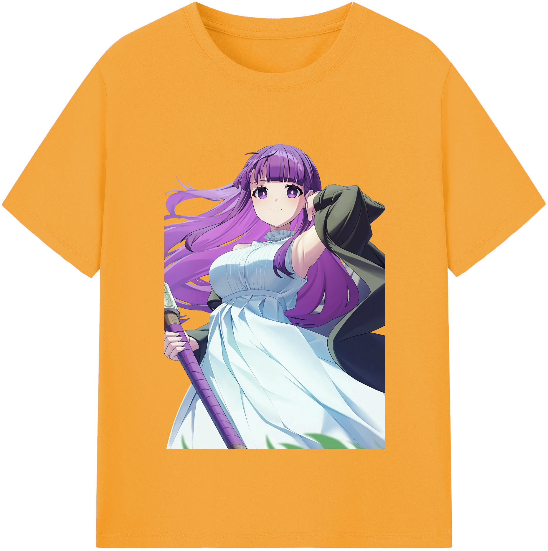 （画像用） 葬送のフリーレン Frieren レディースカジュアルプリントTシャツ（綿100％）