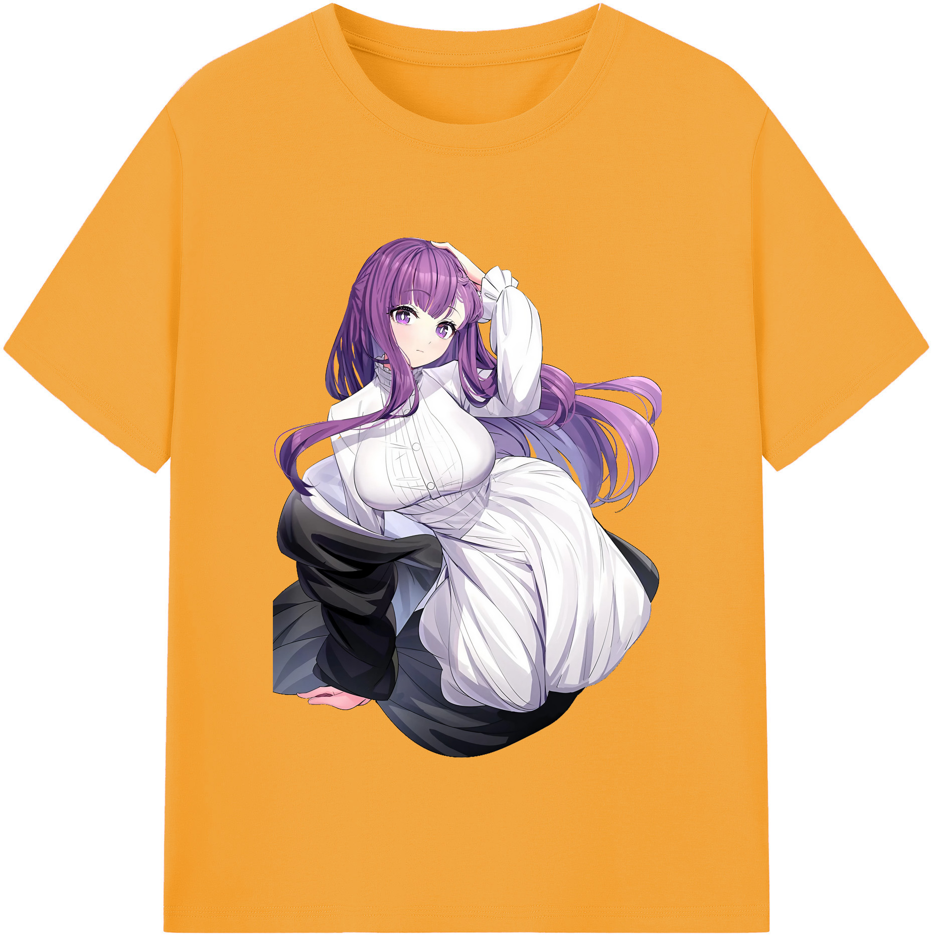 （画像用） 葬送のフリーレン Frieren レディースカジュアルプリントTシャツ（綿100％）