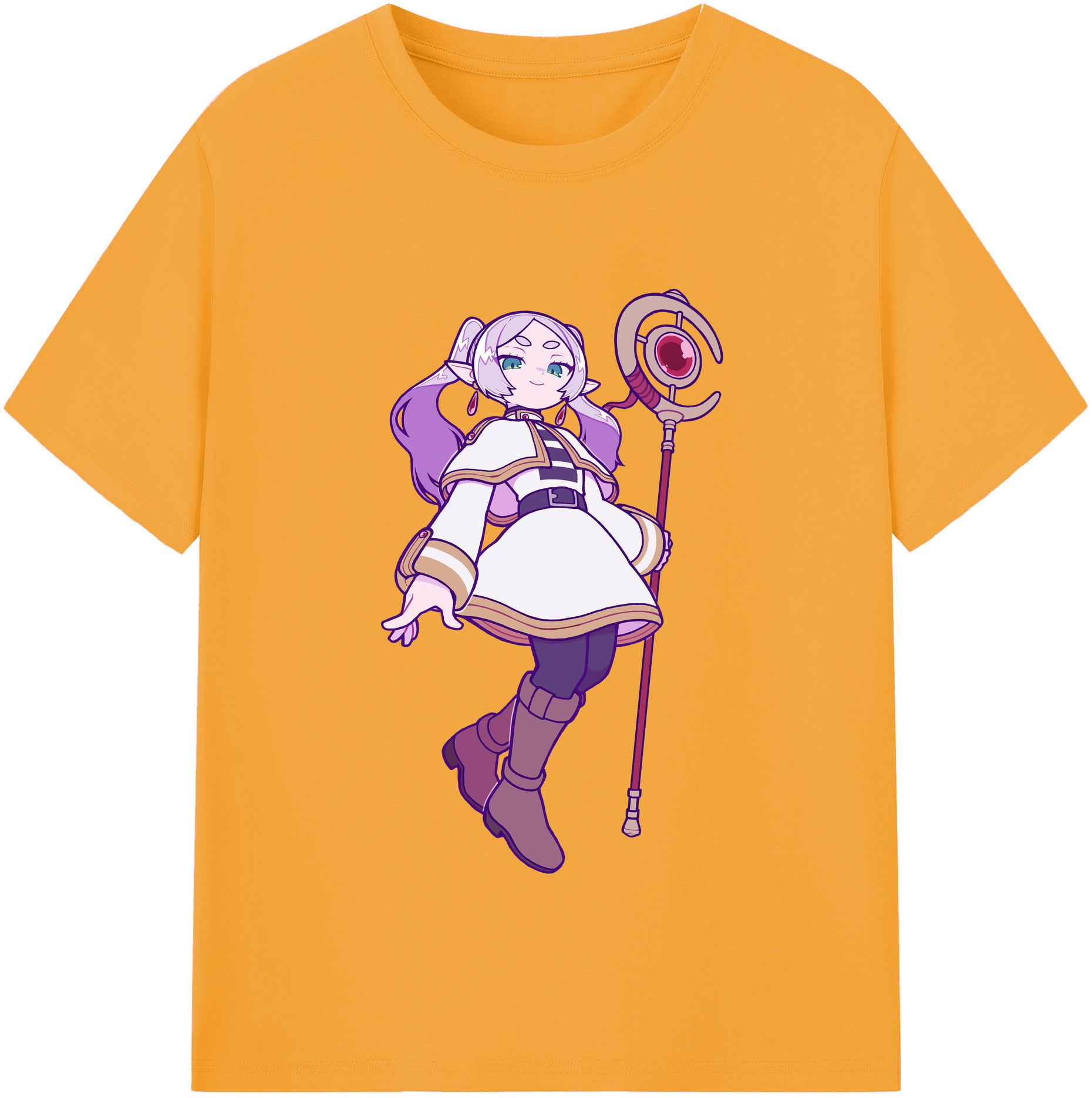 （画像用） 葬送のフリーレン Frieren レディースカジュアルプリントTシャツ（綿100％）