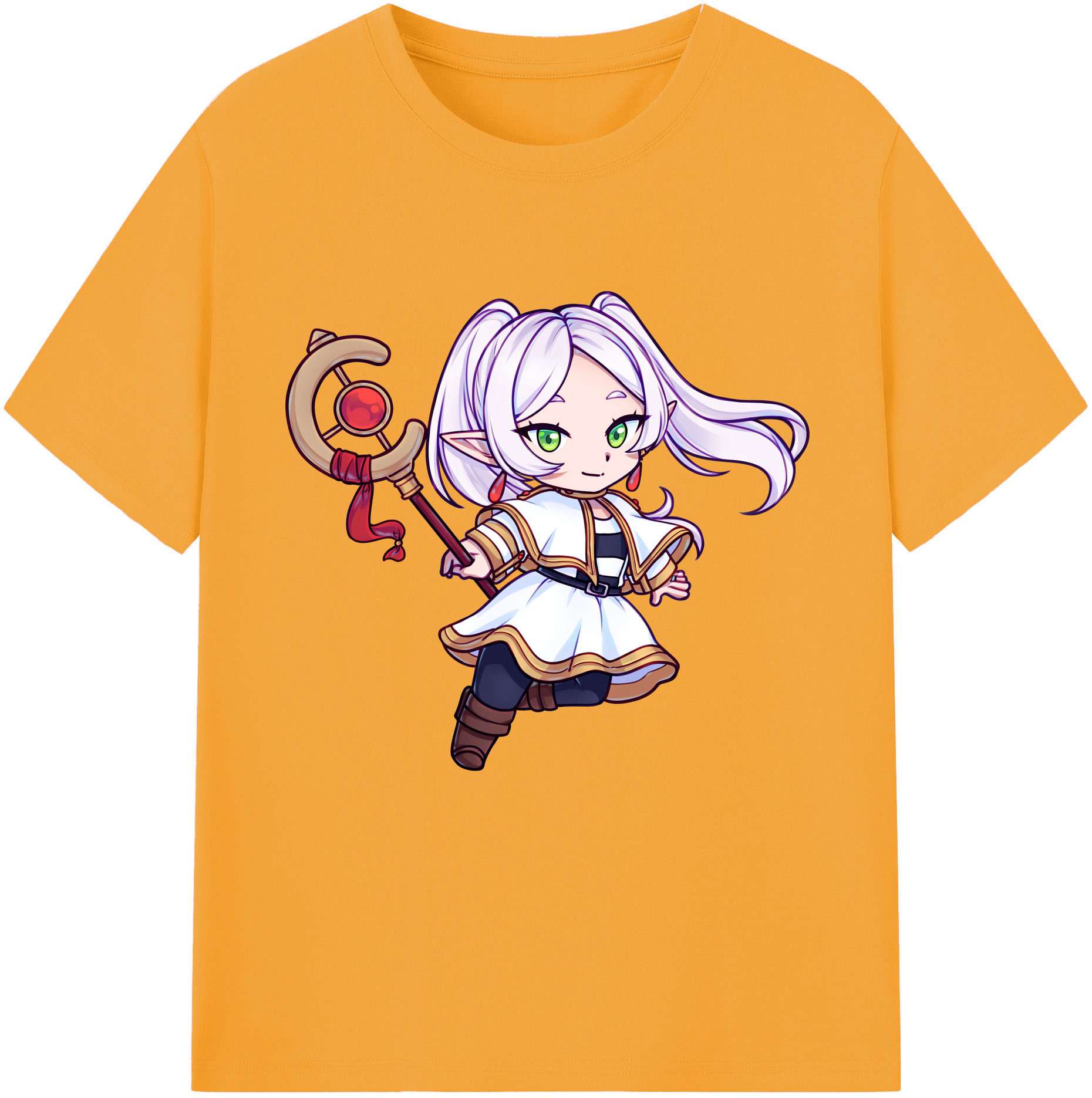 （画像用） 葬送のフリーレン Frieren レディースカジュアルプリントTシャツ（綿100％）