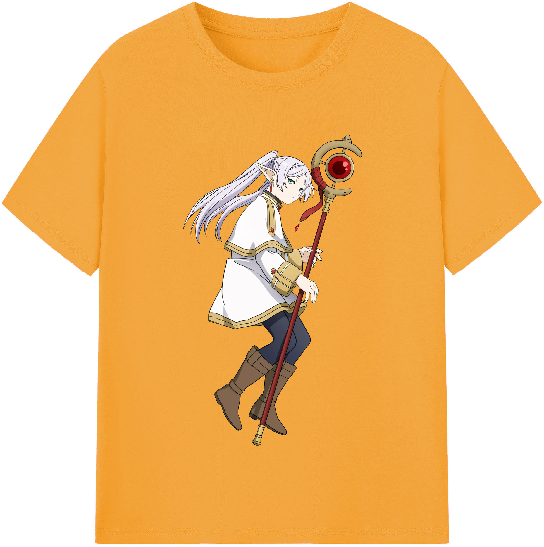 （画像用） 葬送のフリーレン Frieren レディースカジュアルプリントTシャツ（綿100％）