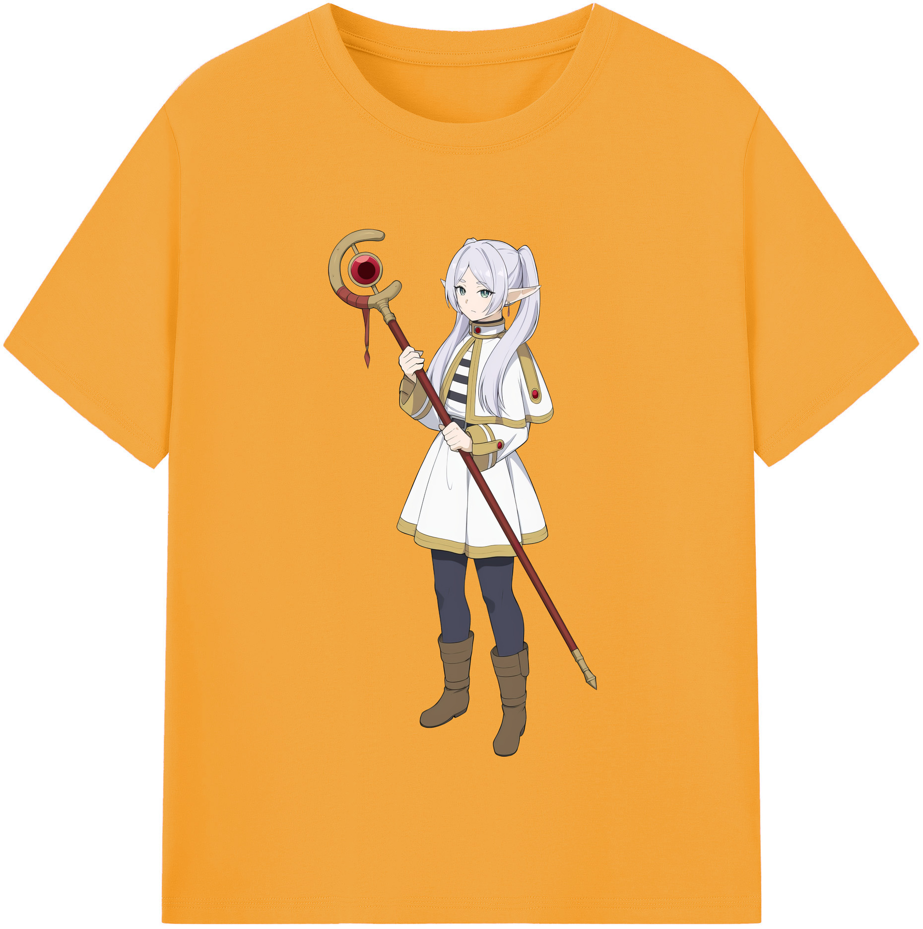 （画像用） 葬送のフリーレン Frieren レディースカジュアルプリントTシャツ（綿100％）